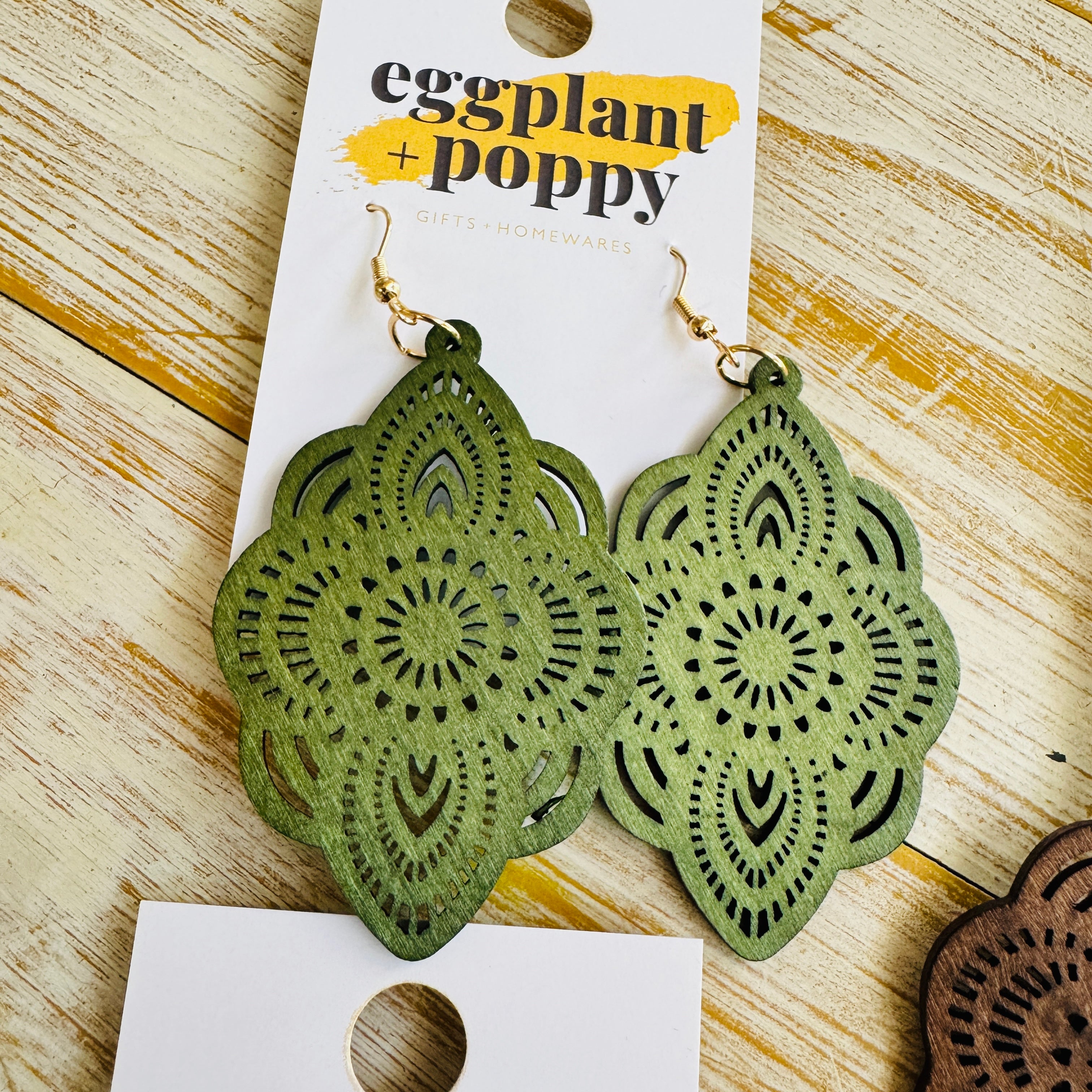 Timber Coloured Mandala Earrings