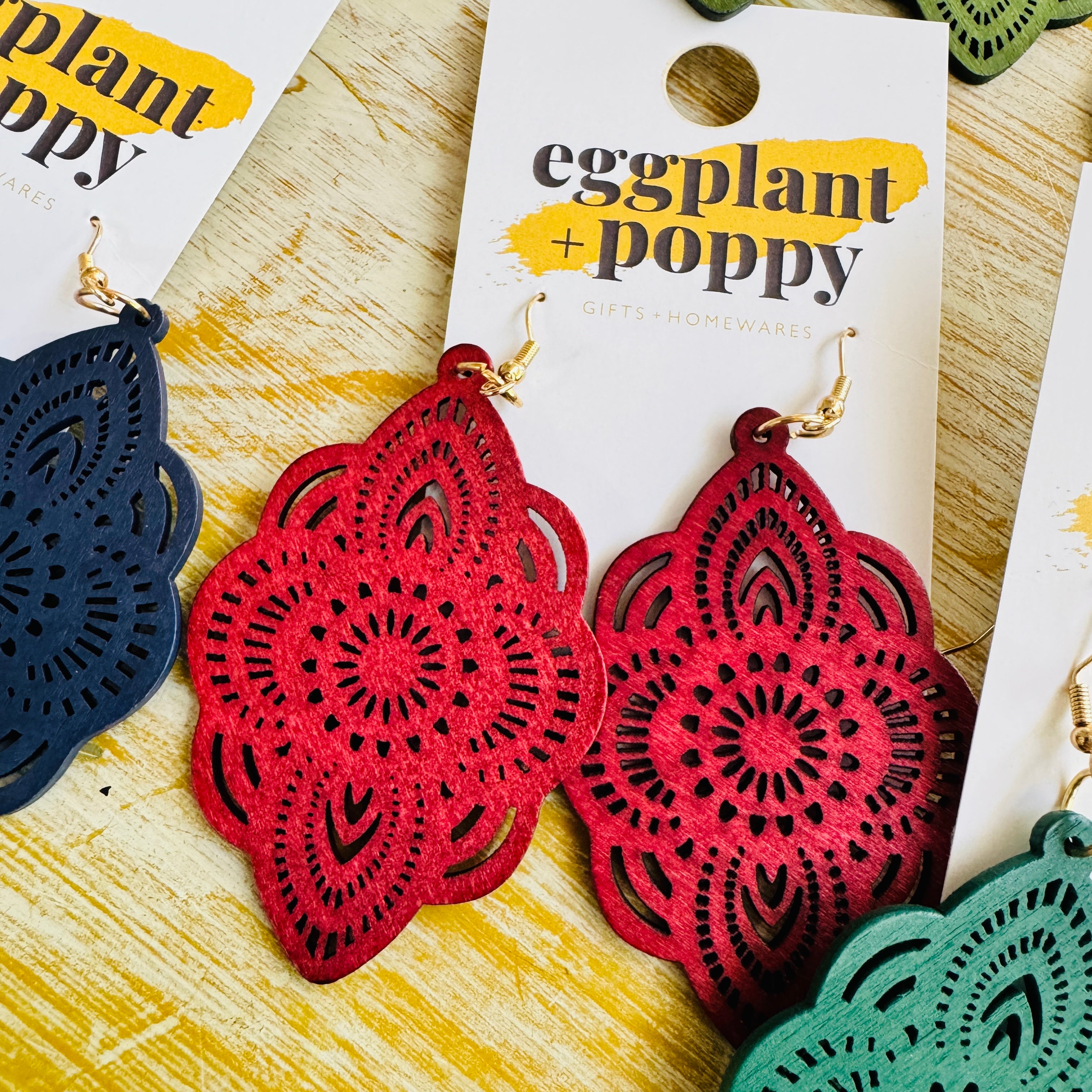 Timber Coloured Mandala Earrings