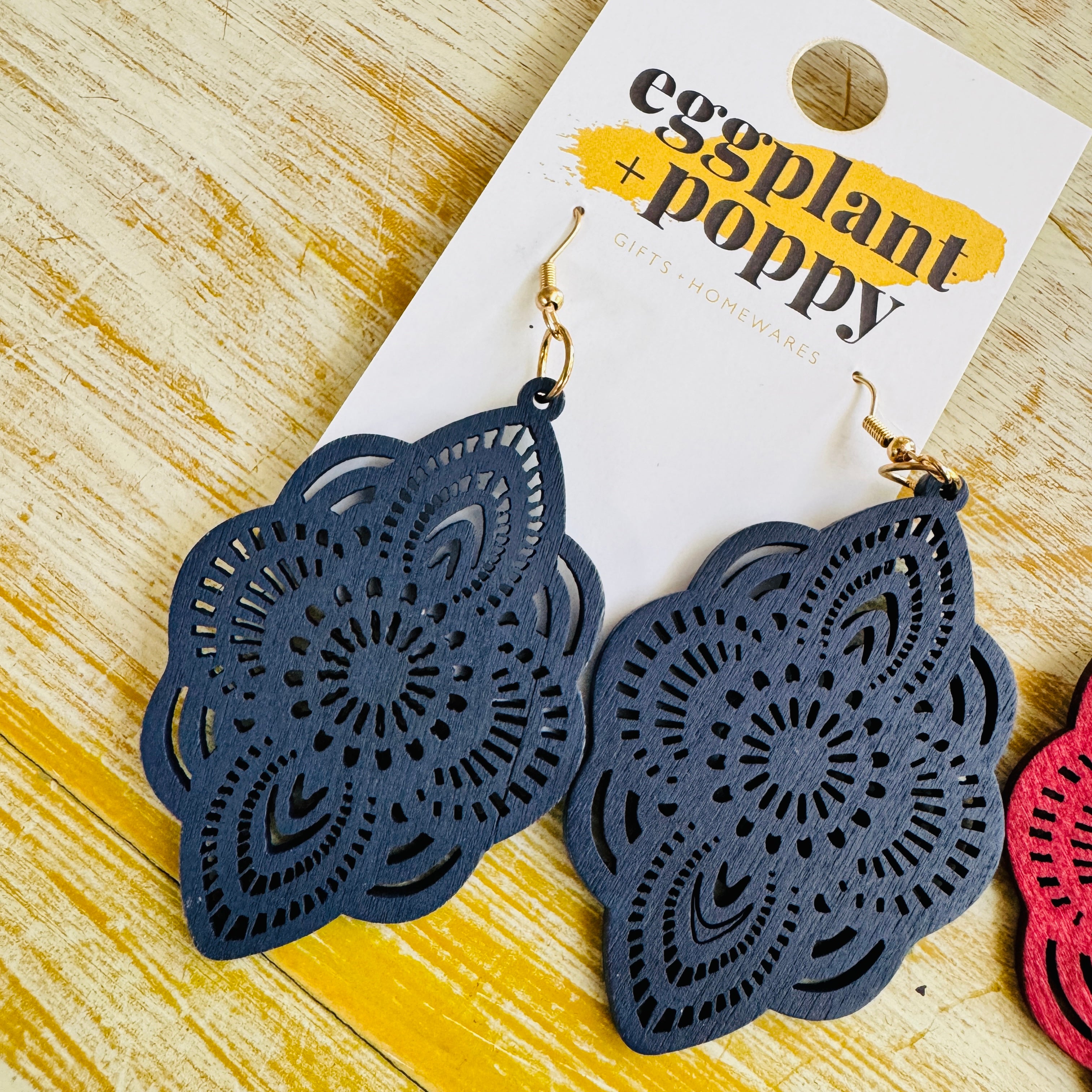 Timber Coloured Mandala Earrings