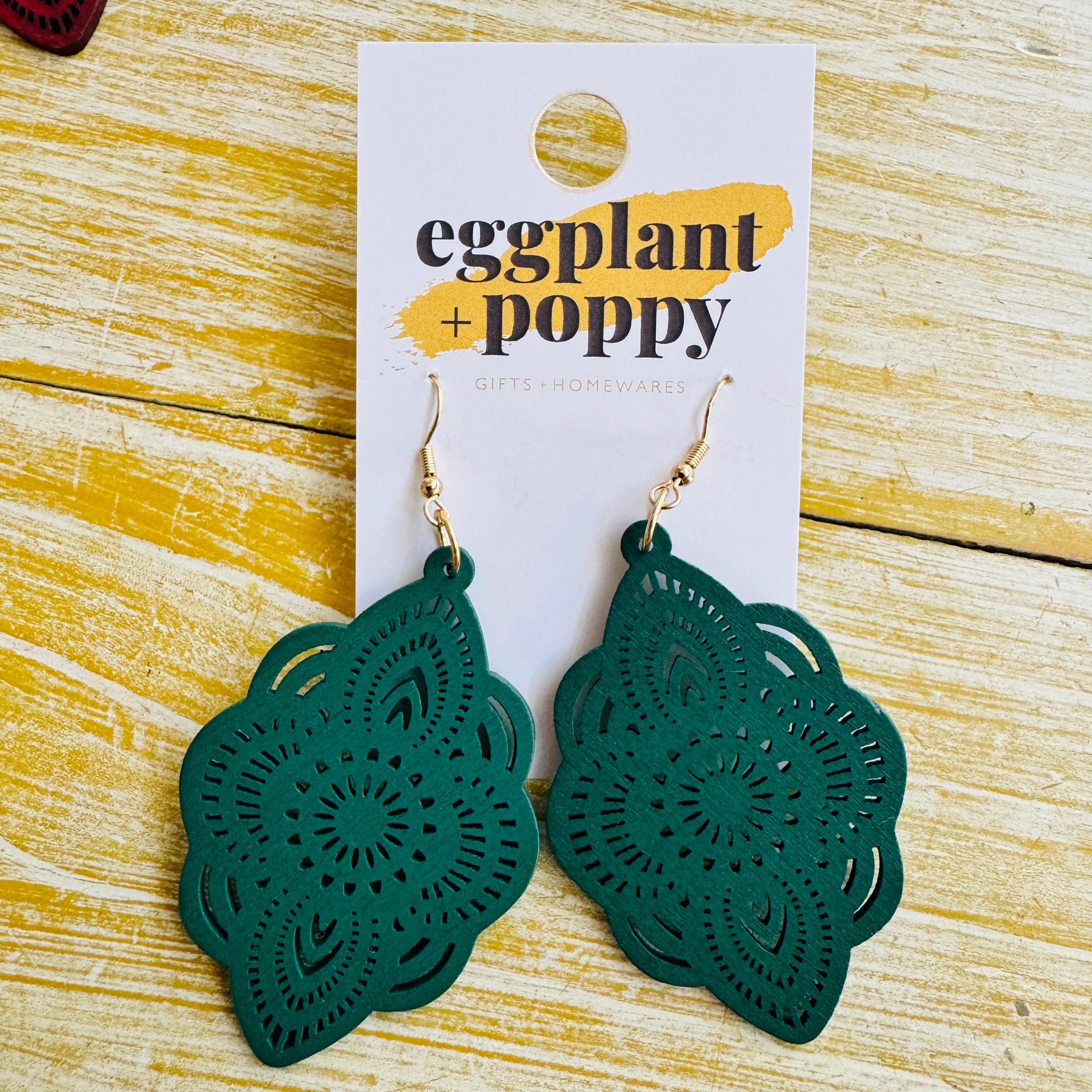 Timber Coloured Mandala Earrings