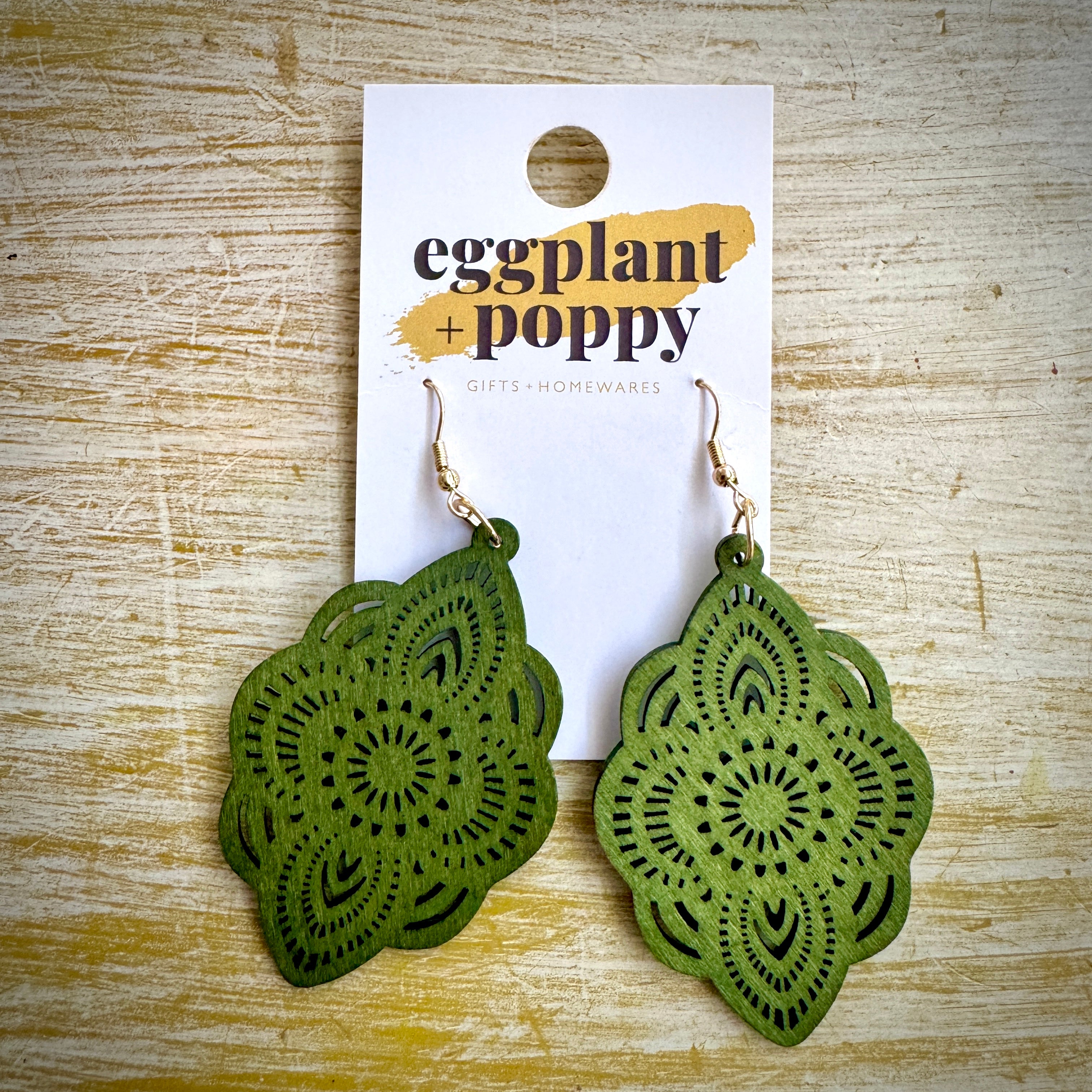 Timber Coloured Mandala Earrings