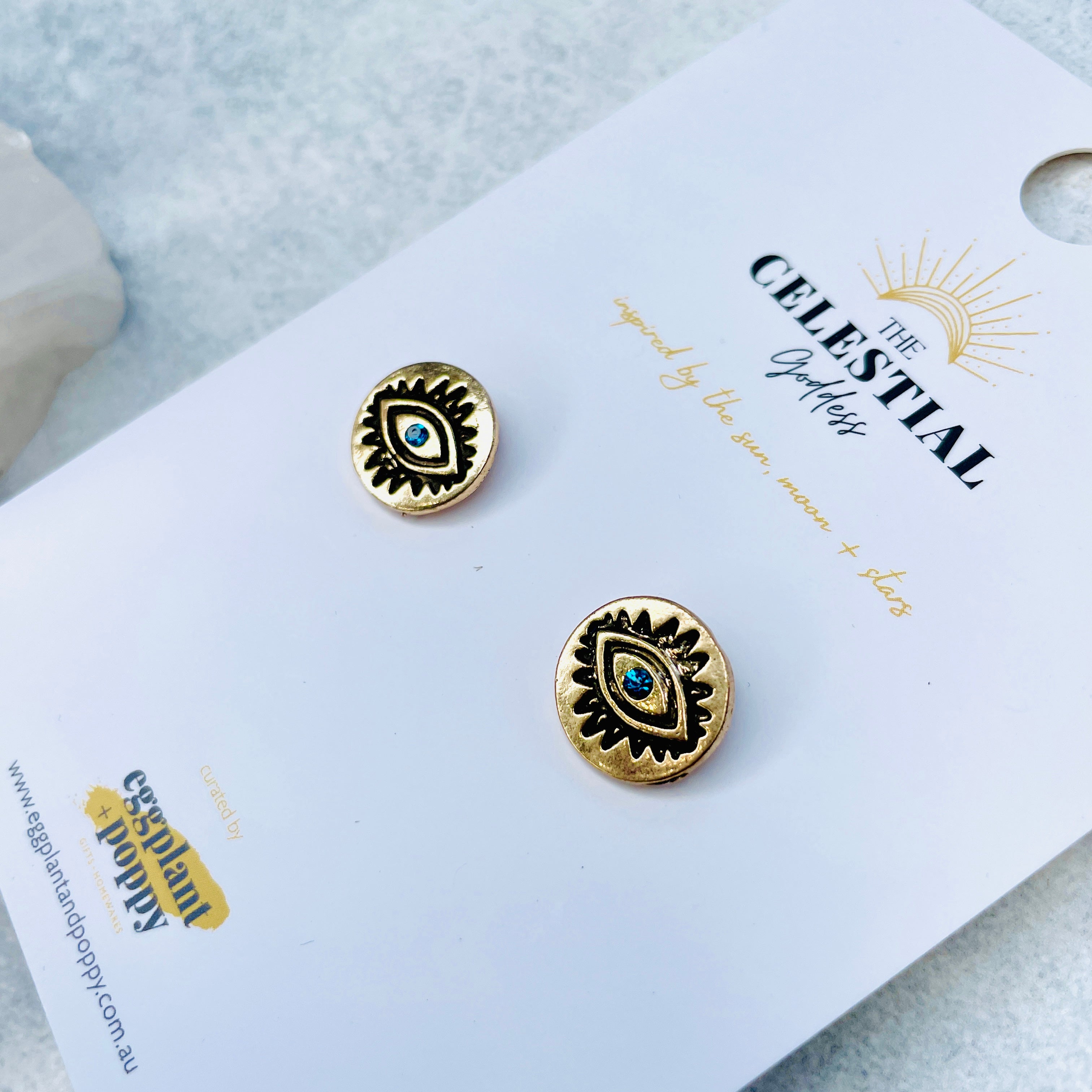 Evil Eye Disc Earrings