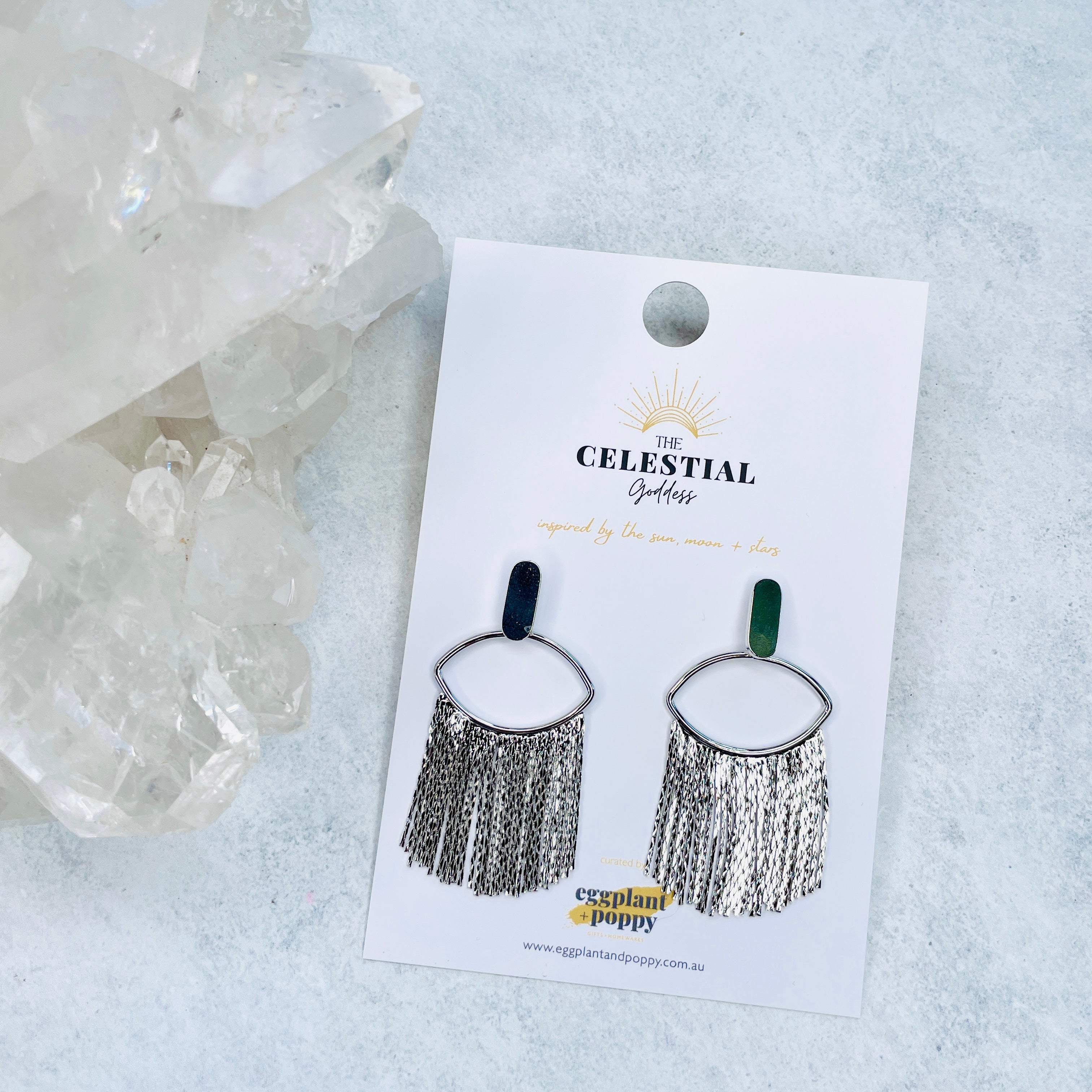 Oval Chain Tassel Earrings