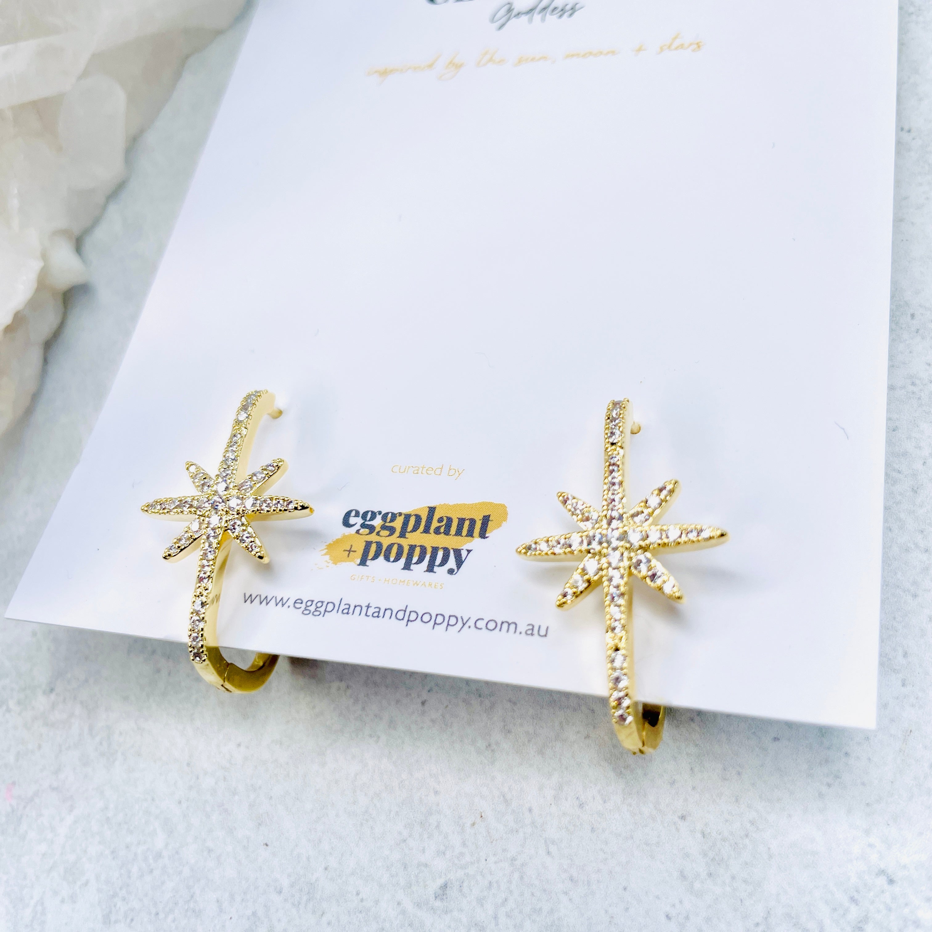 Shooting Star Long Hoop Earrings