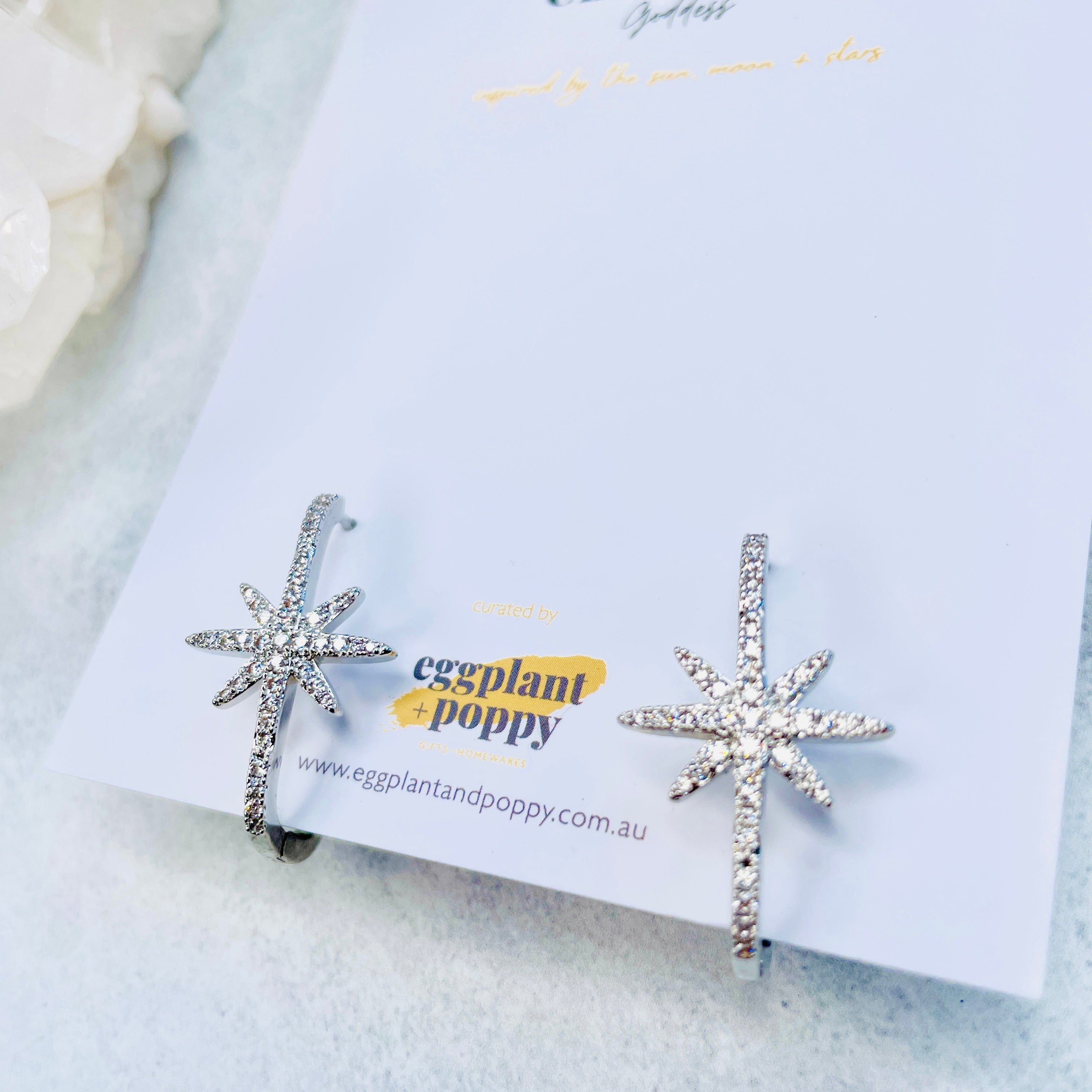 Shooting Star Long Hoop Earrings