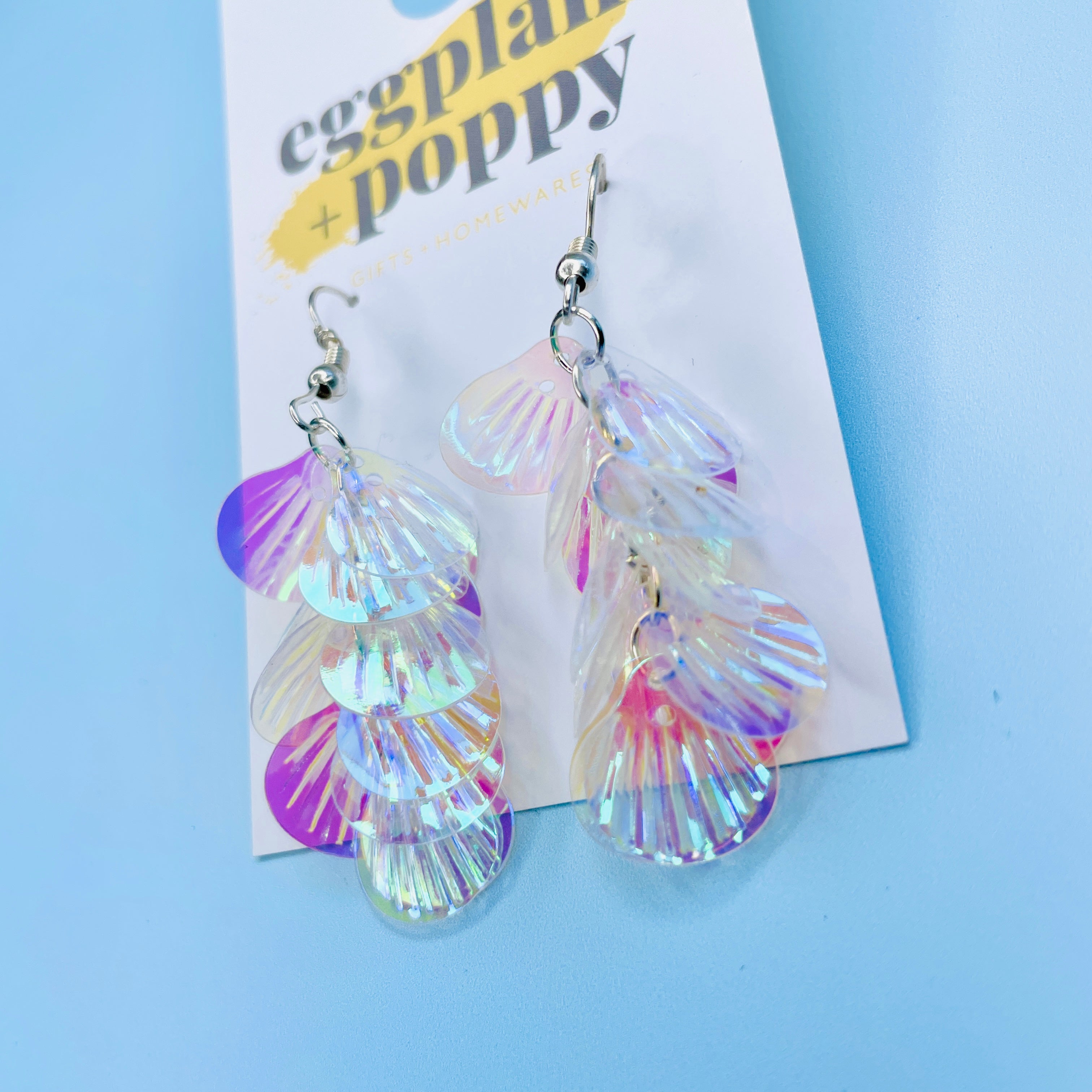 Holographic Shell Earrings