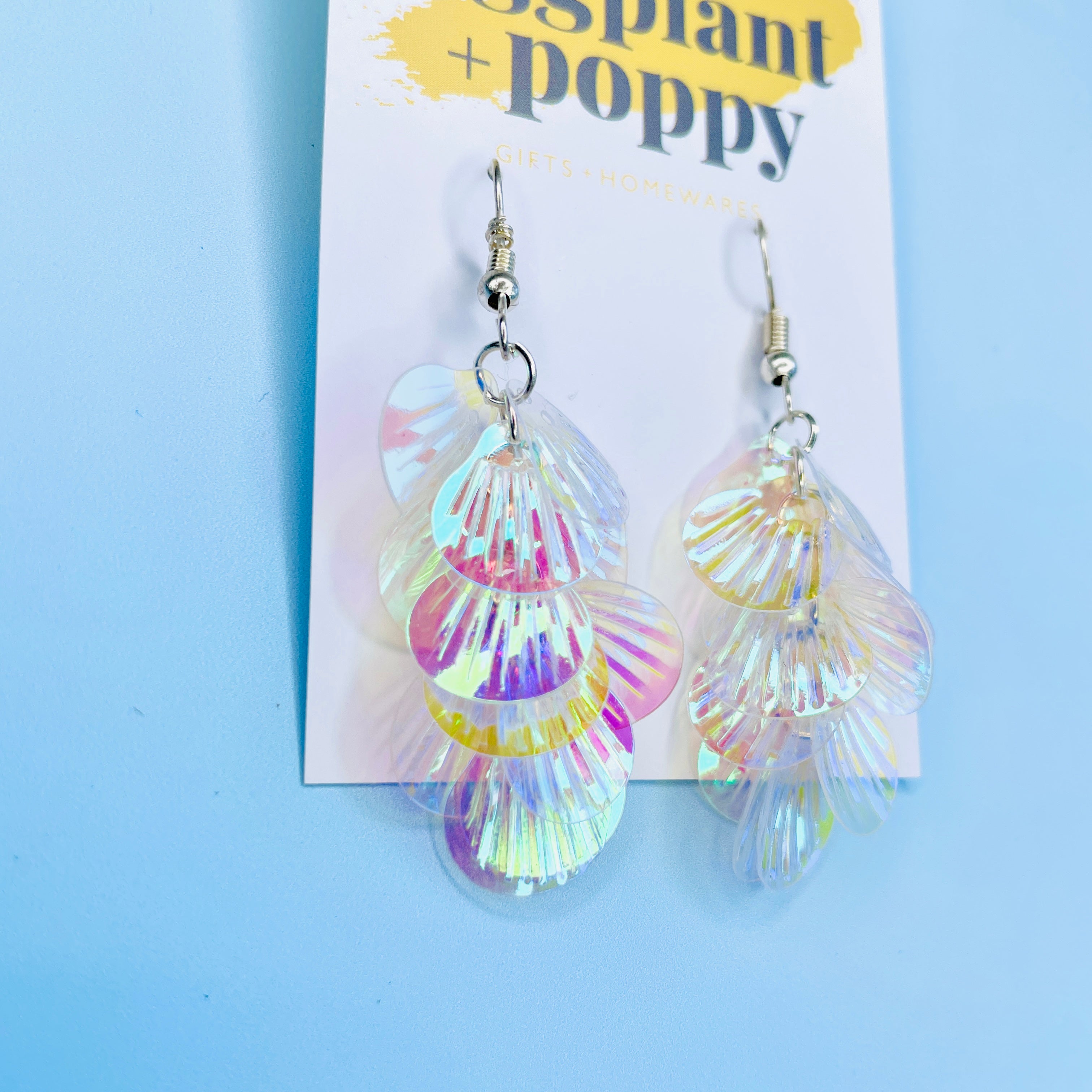 Holographic Shell Earrings