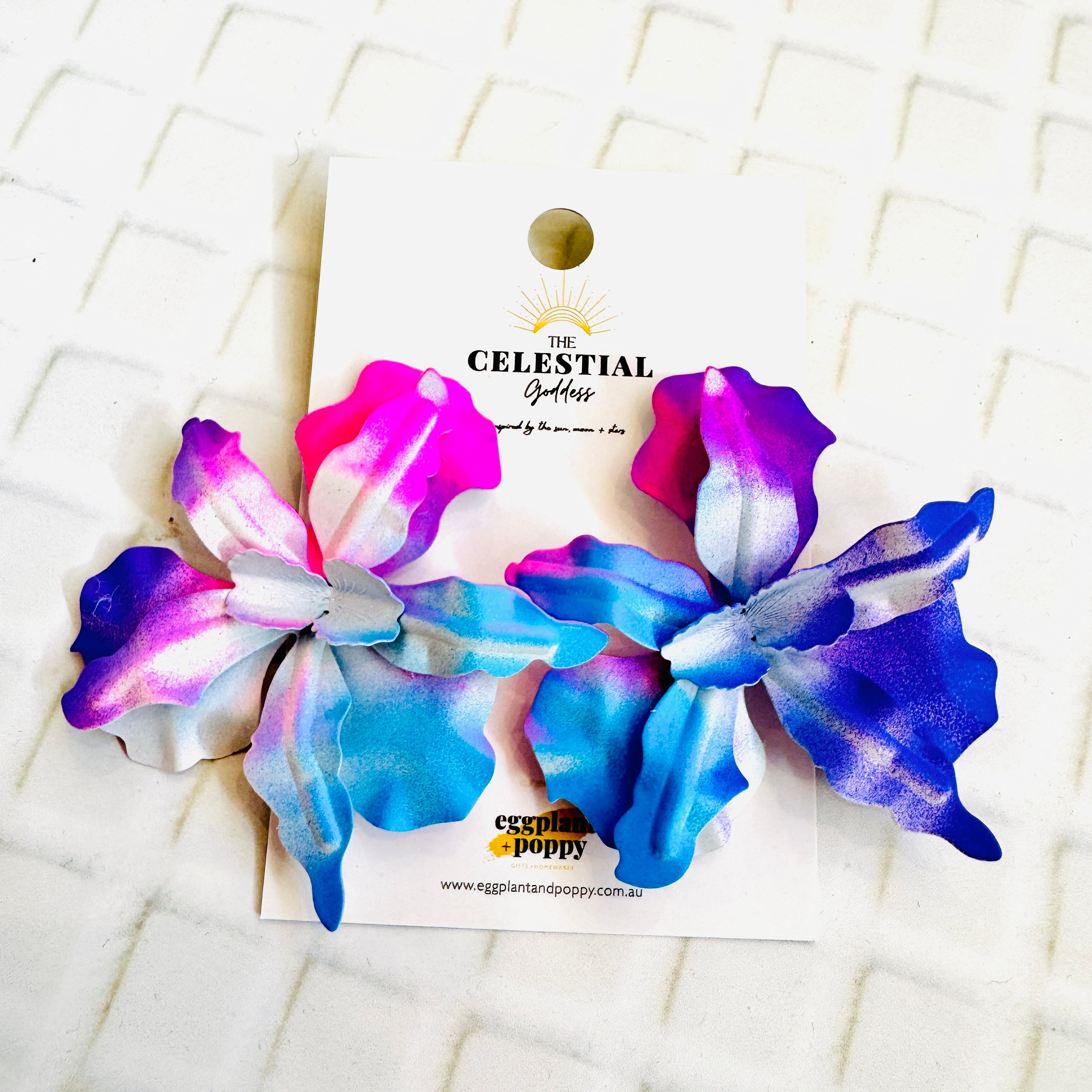 Large Orchid Stud Earrings