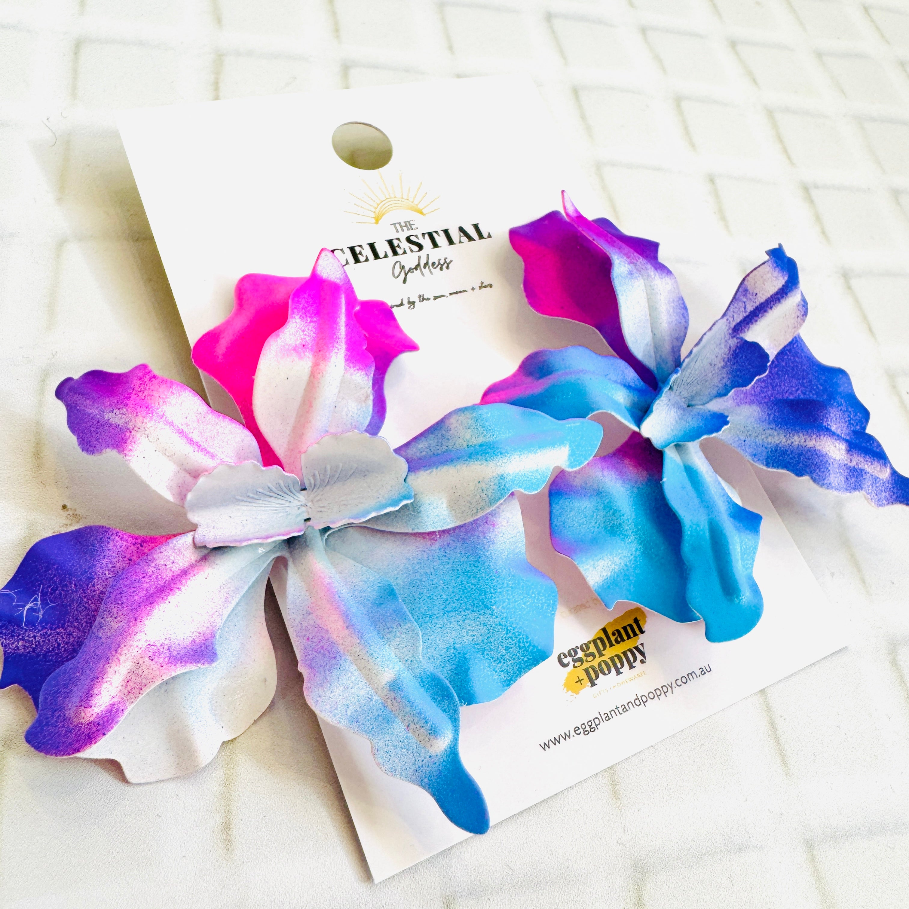 Large Orchid Stud Earrings