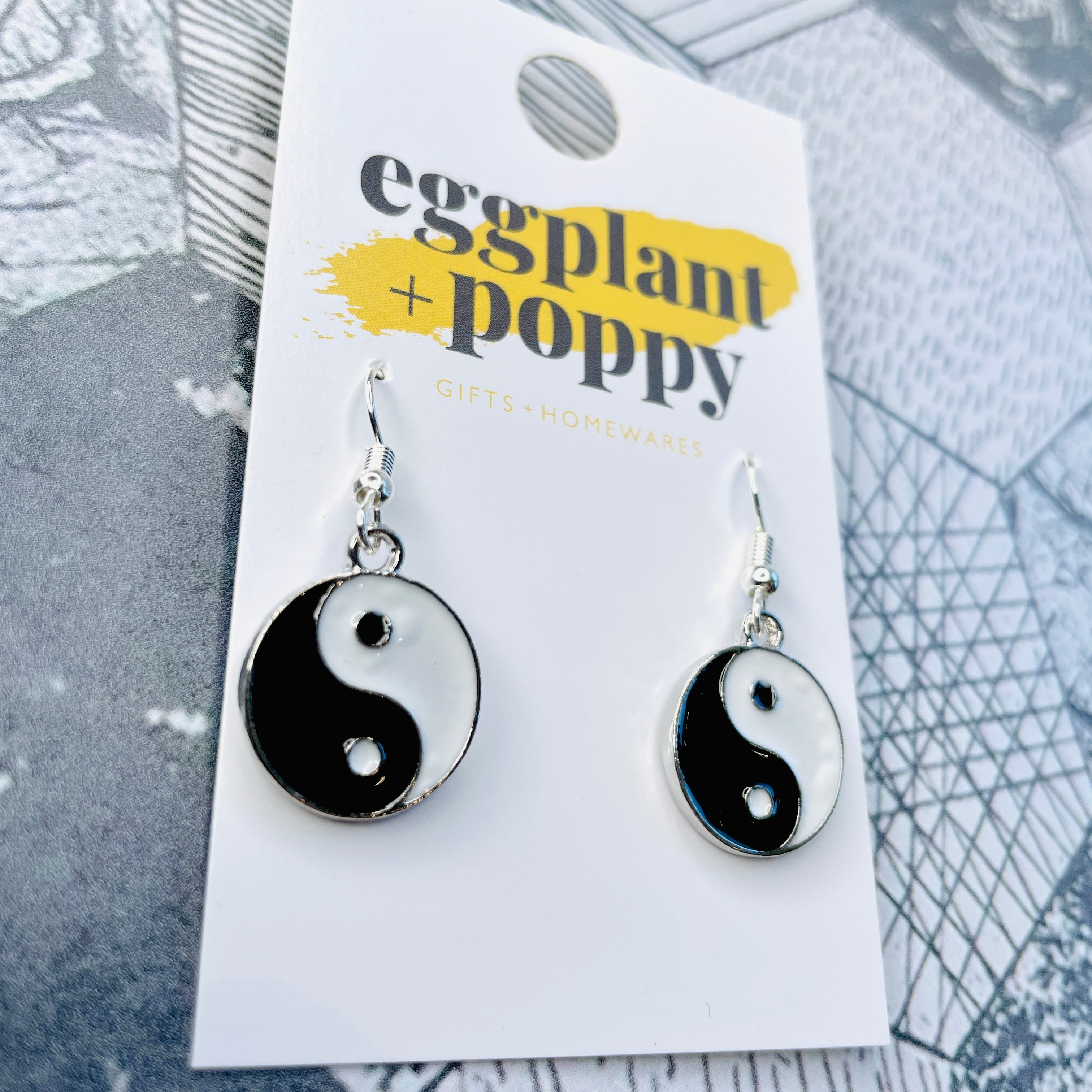 Silver Yin Yang Earrings