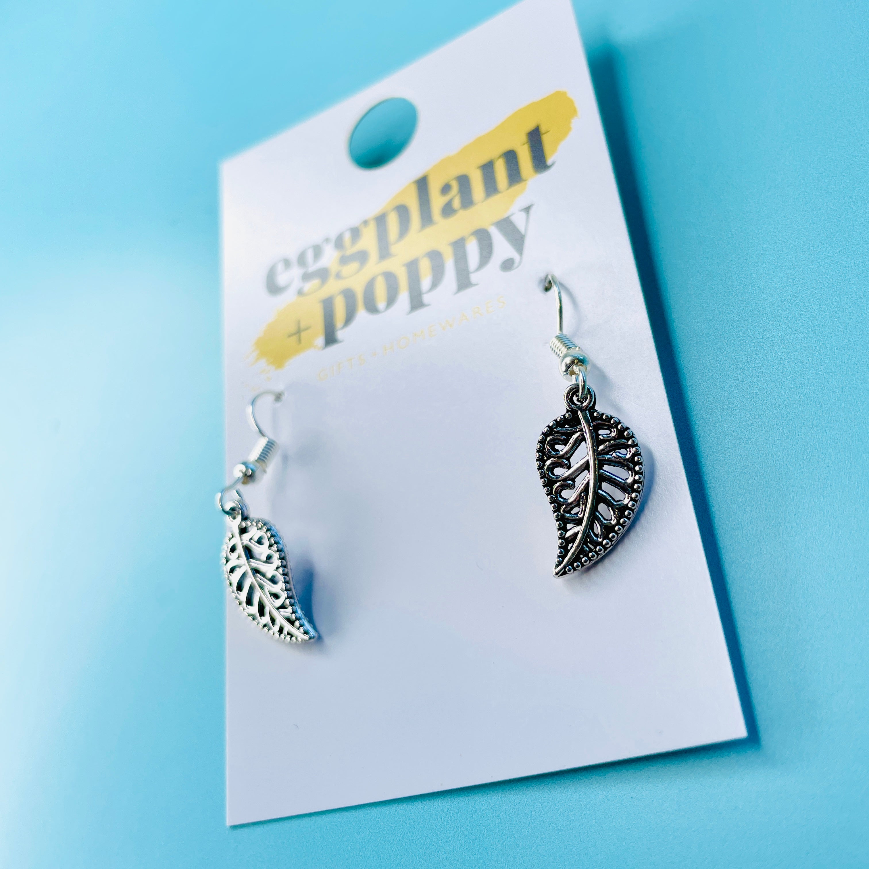 Silver Fern Charm Earrings