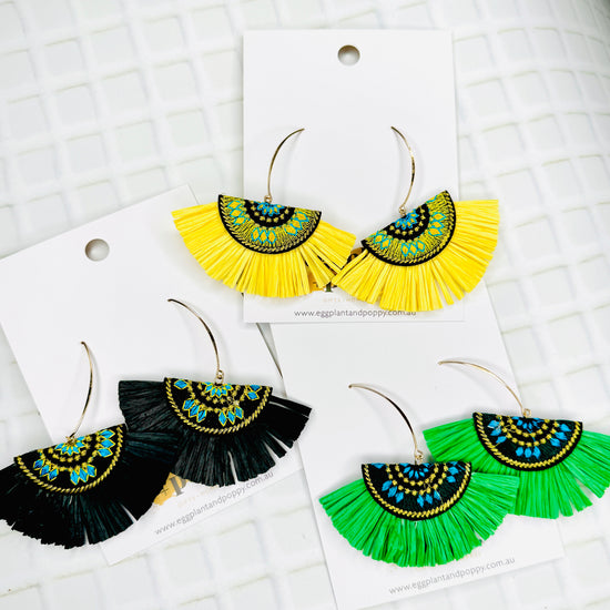 Large Boho Fan Earrings