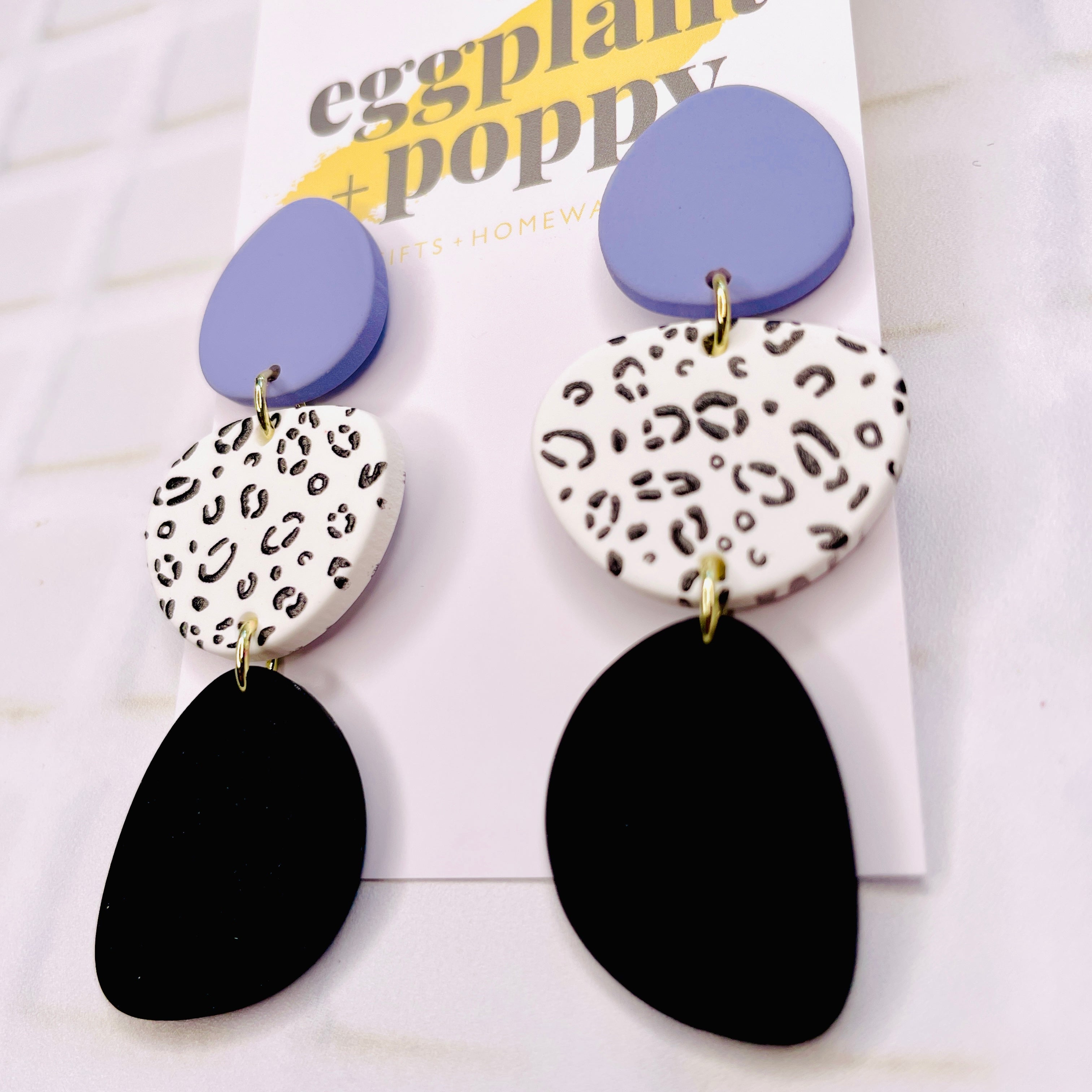 Art Earrings - Mauve Shapes