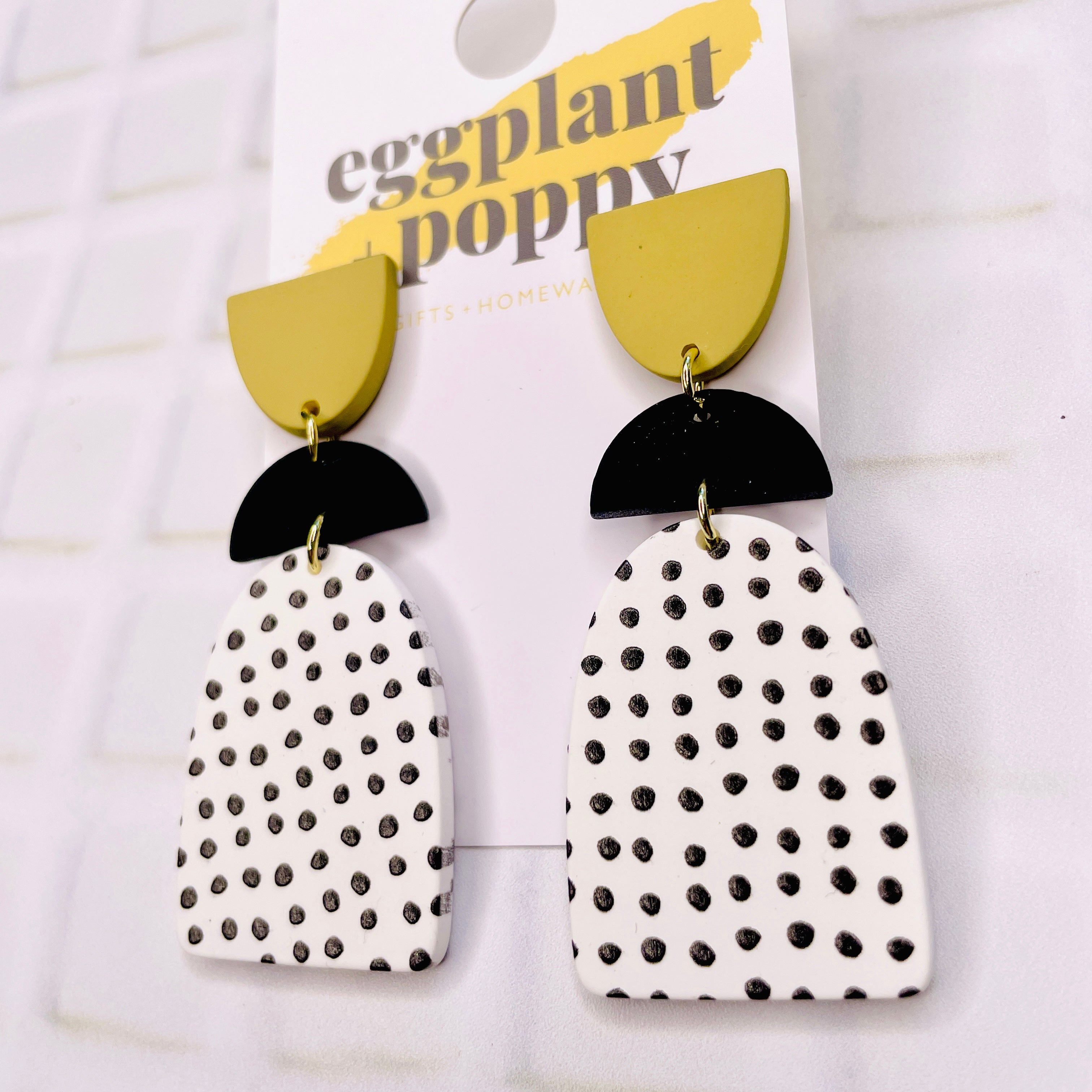 Black & White Spotty Stack Earrings