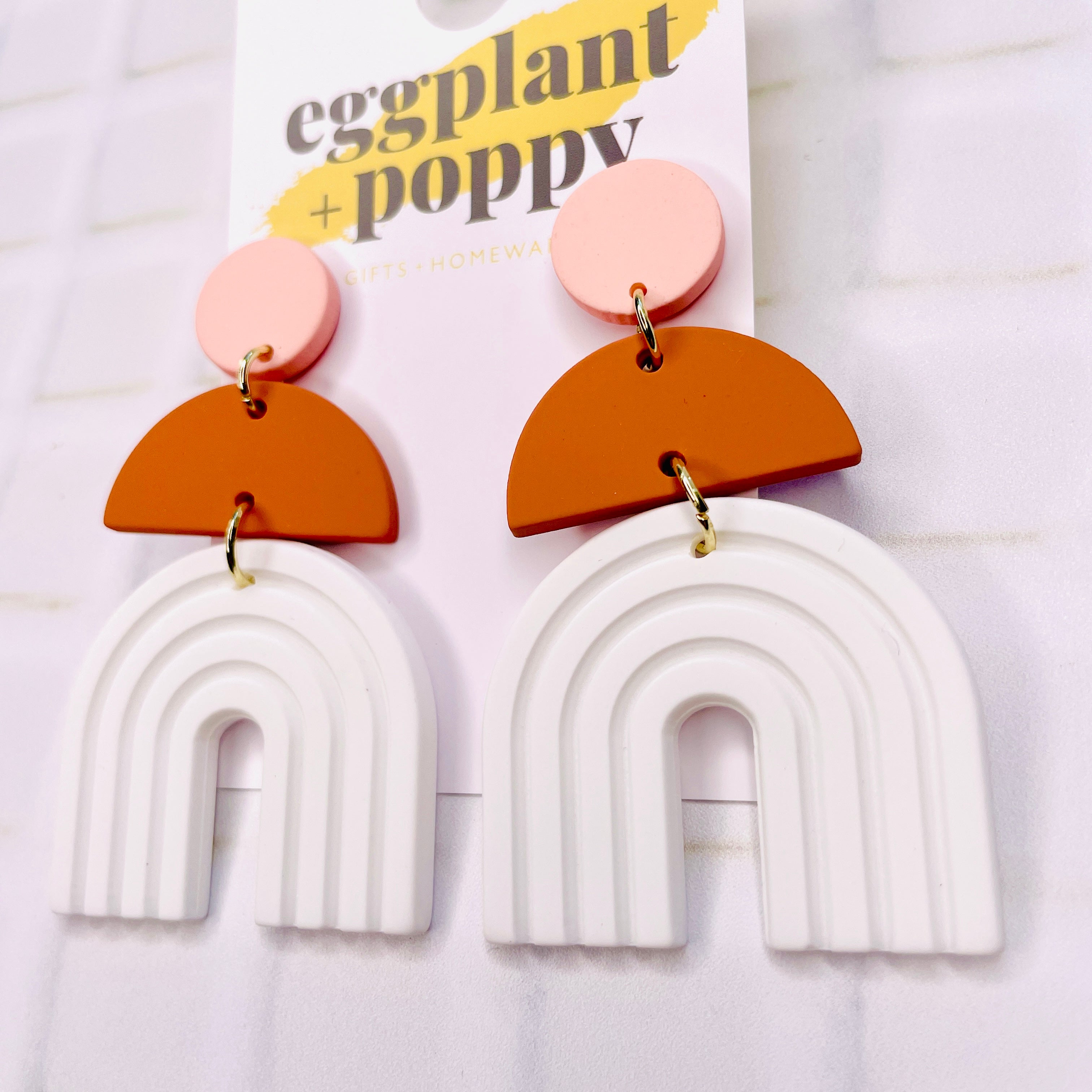 Neutral Stack Arch Earrings