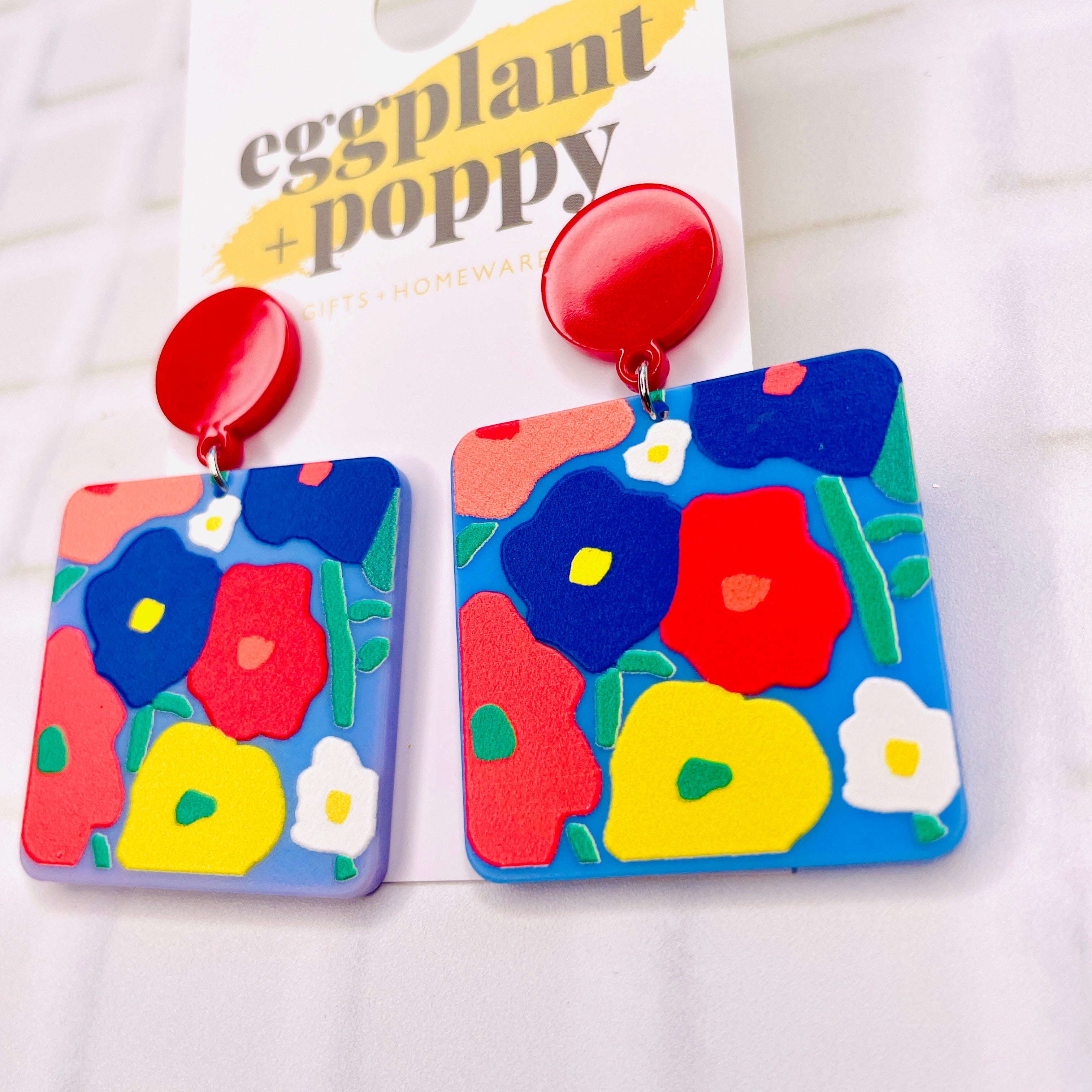 Floral Square Earrings