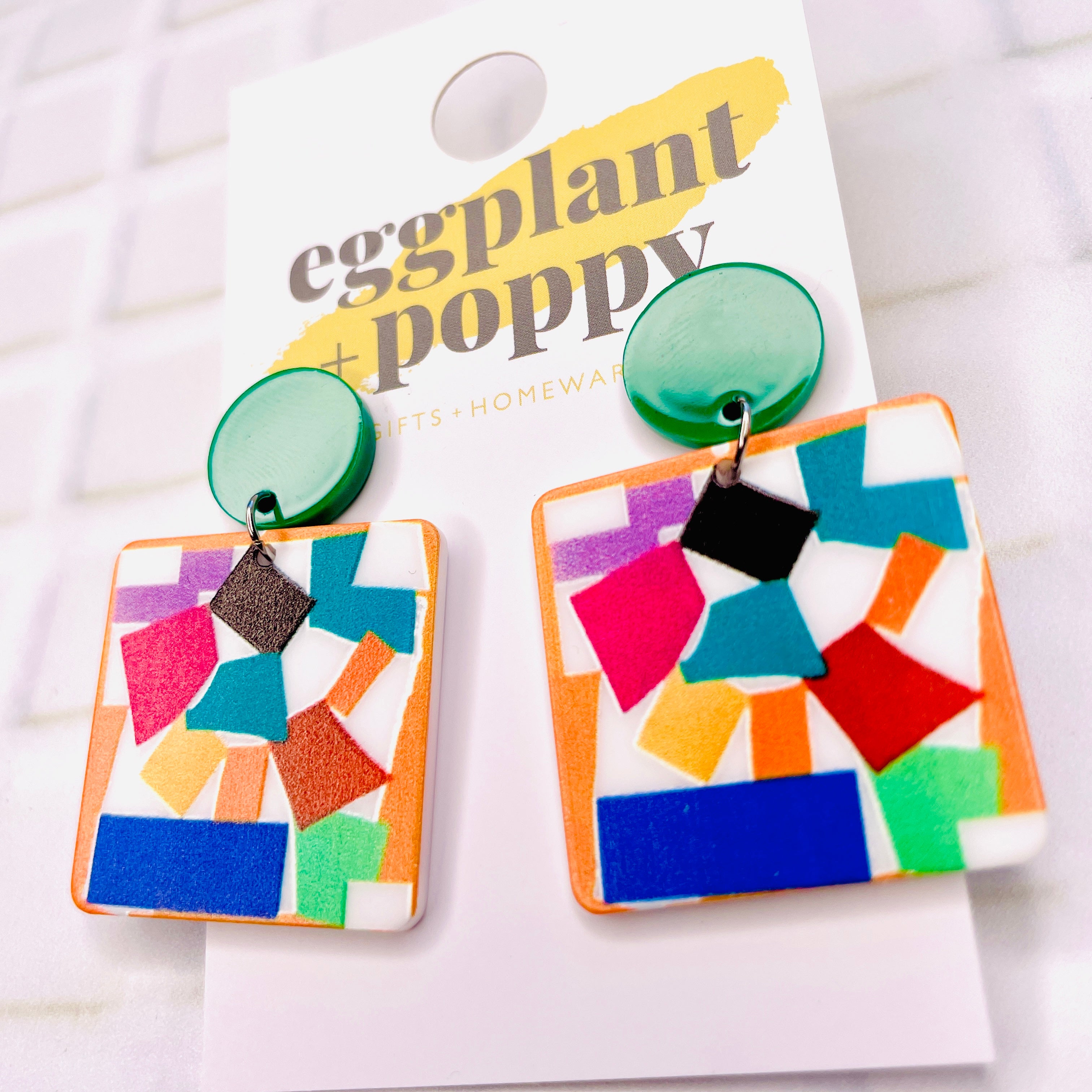 Coloured Mosaic Earrings