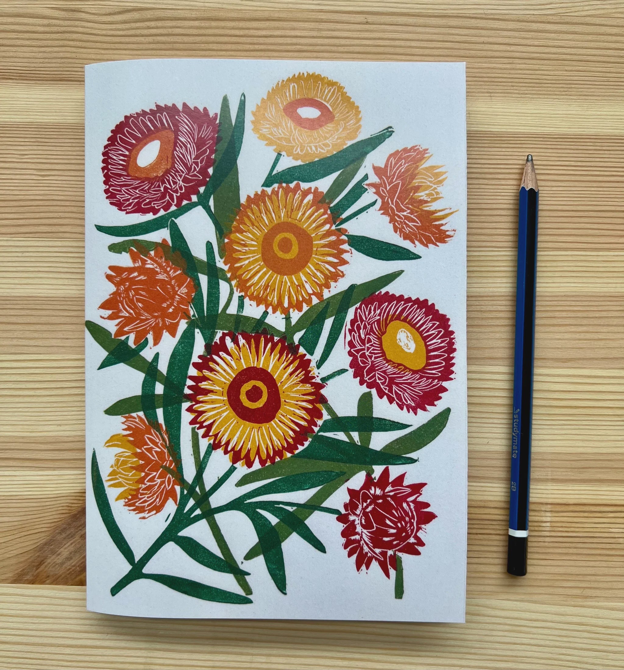 A5 Notebook - Spring Strawflowers