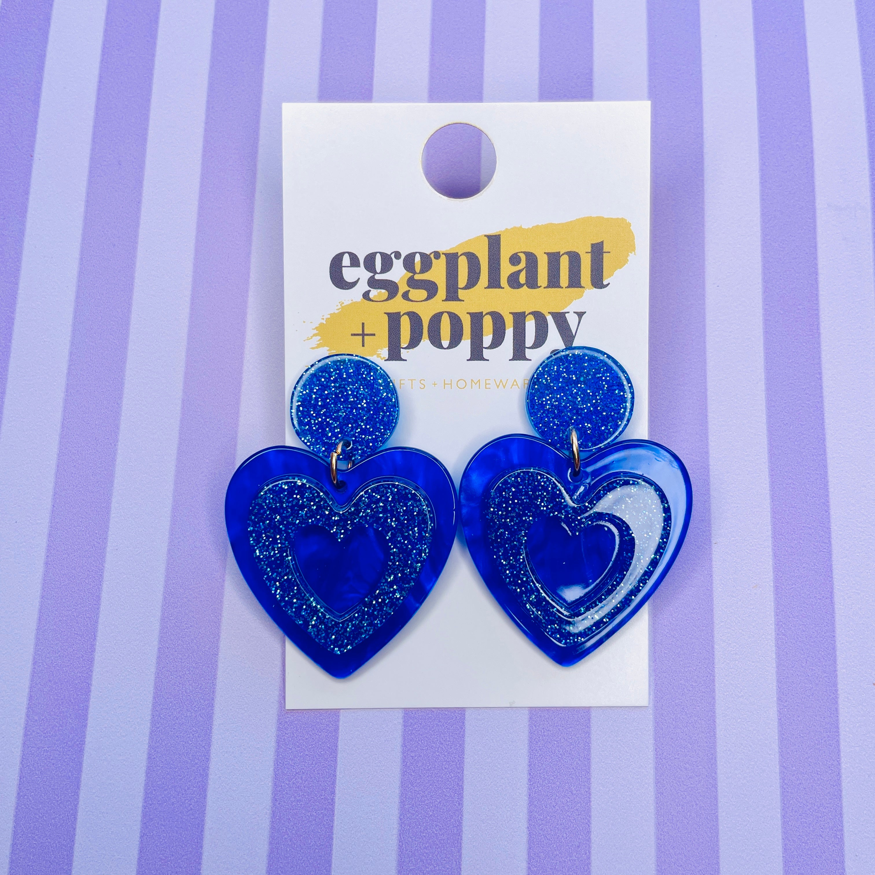 Glitter Heart Earrings