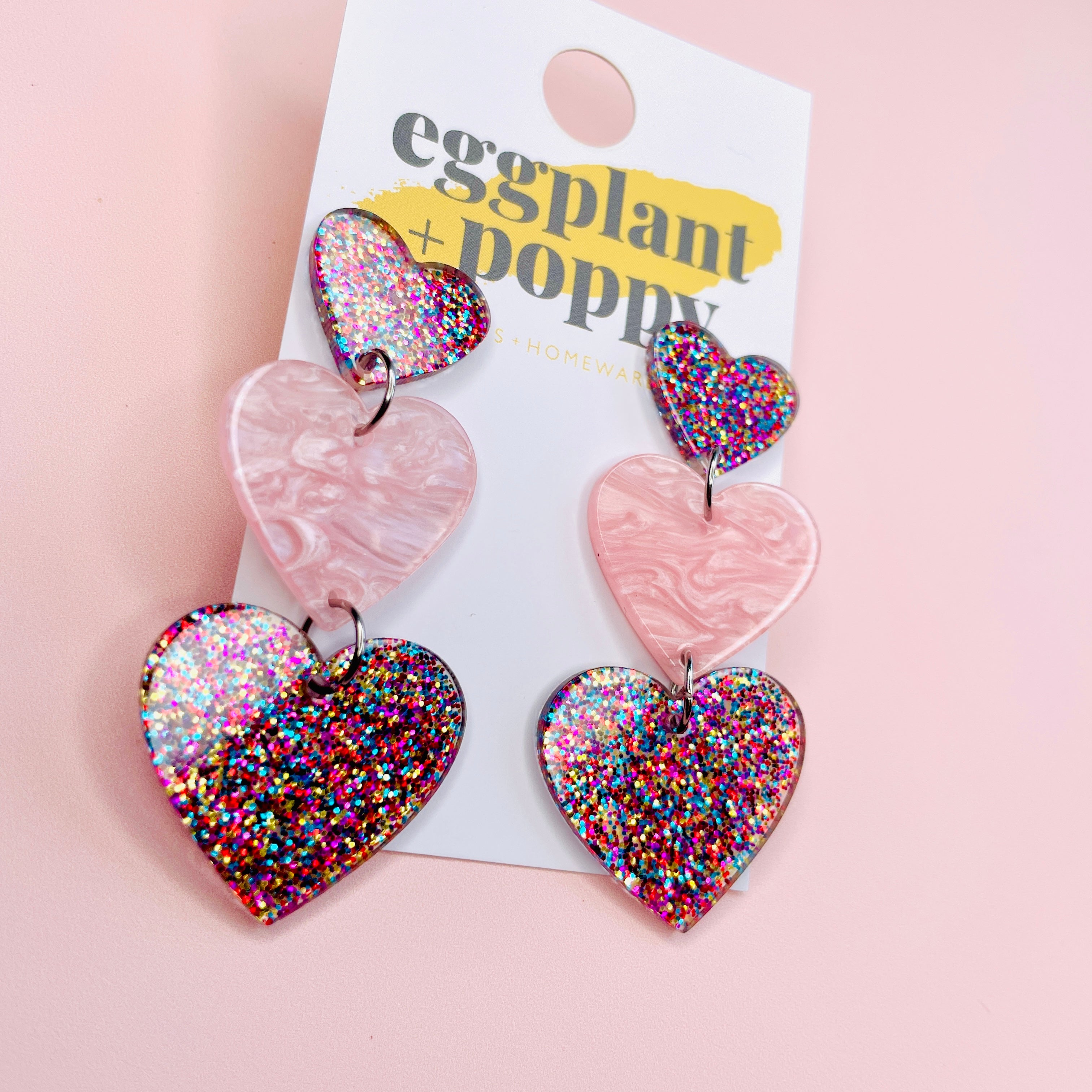 Triple Heart Earrings