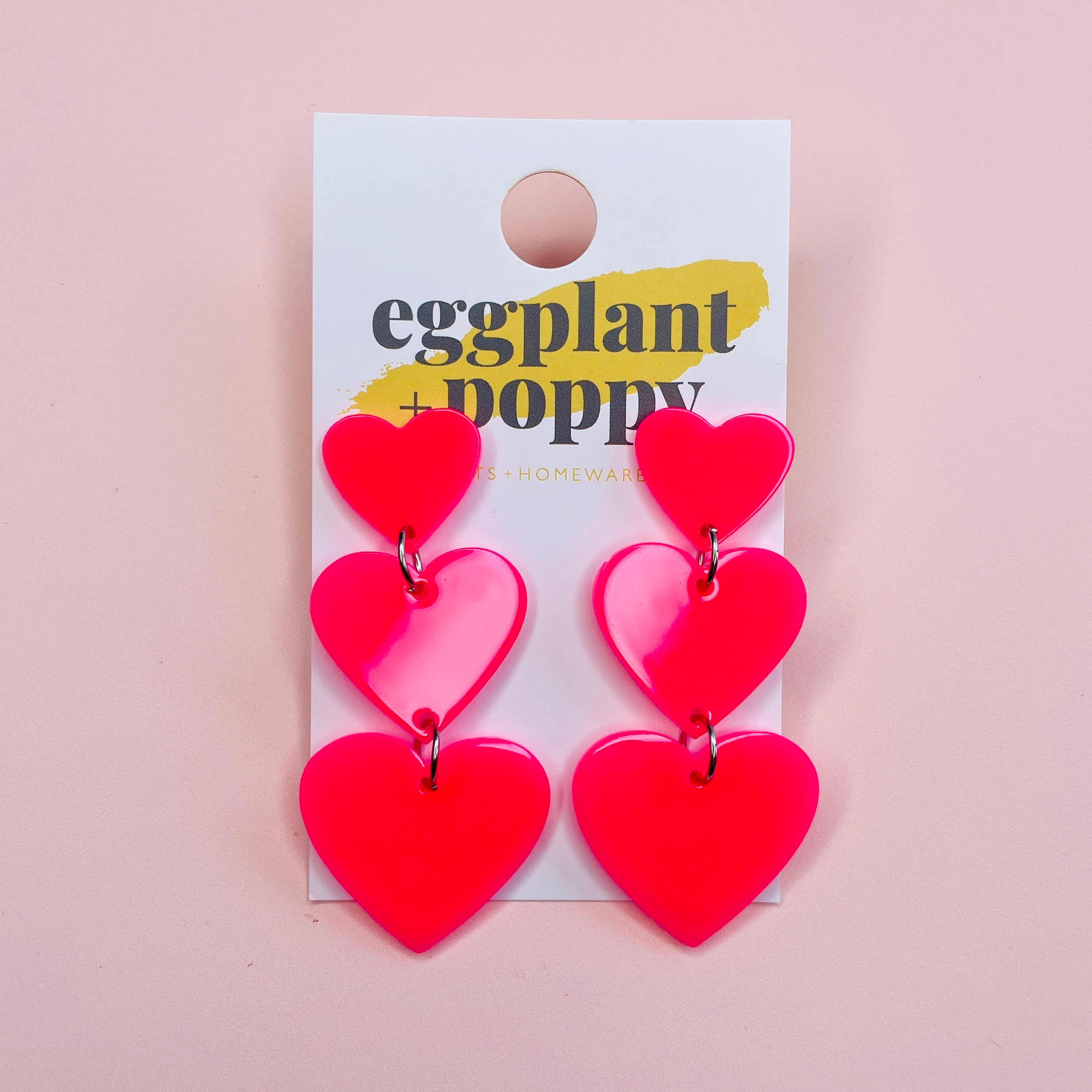 Triple Heart Earrings