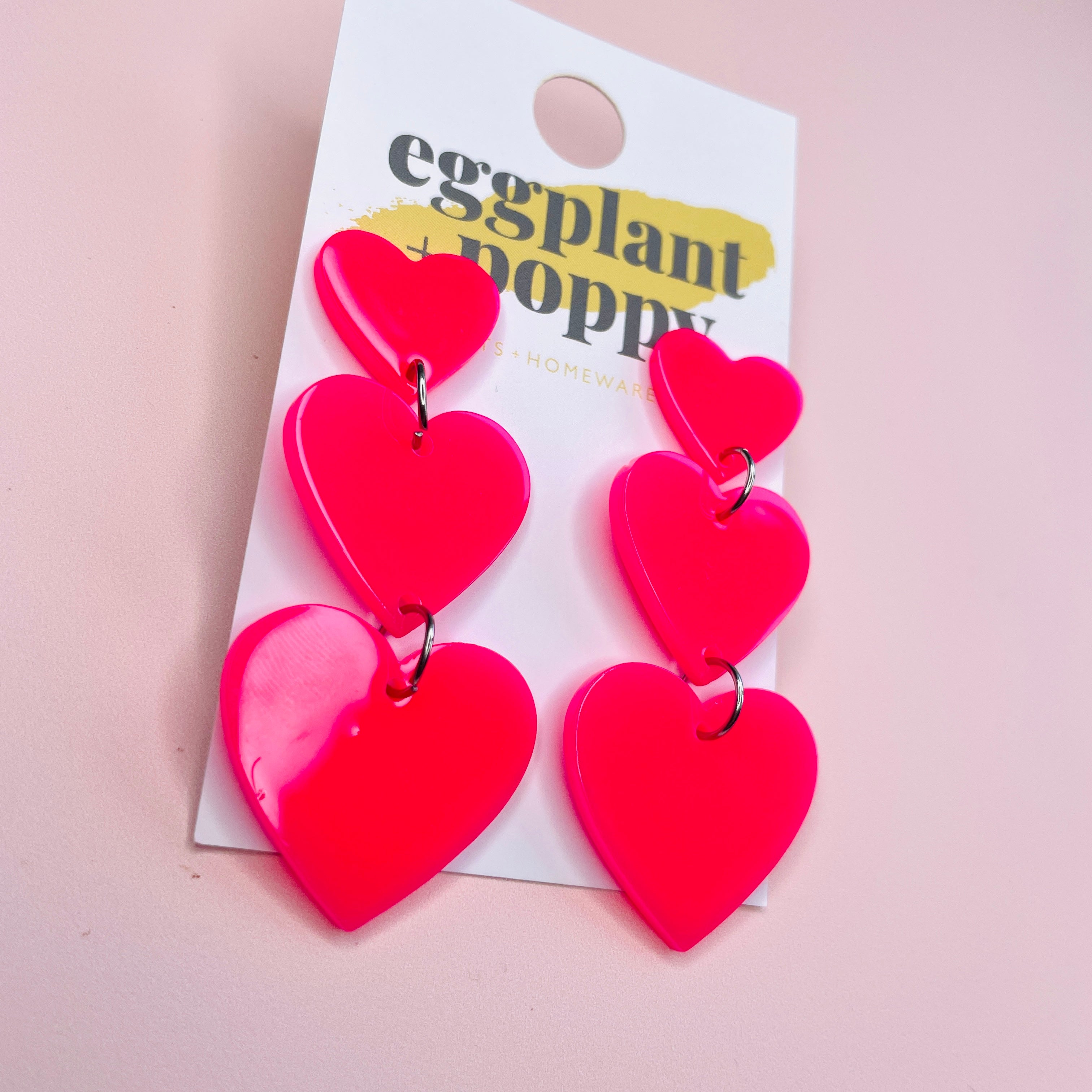 Triple Heart Earrings
