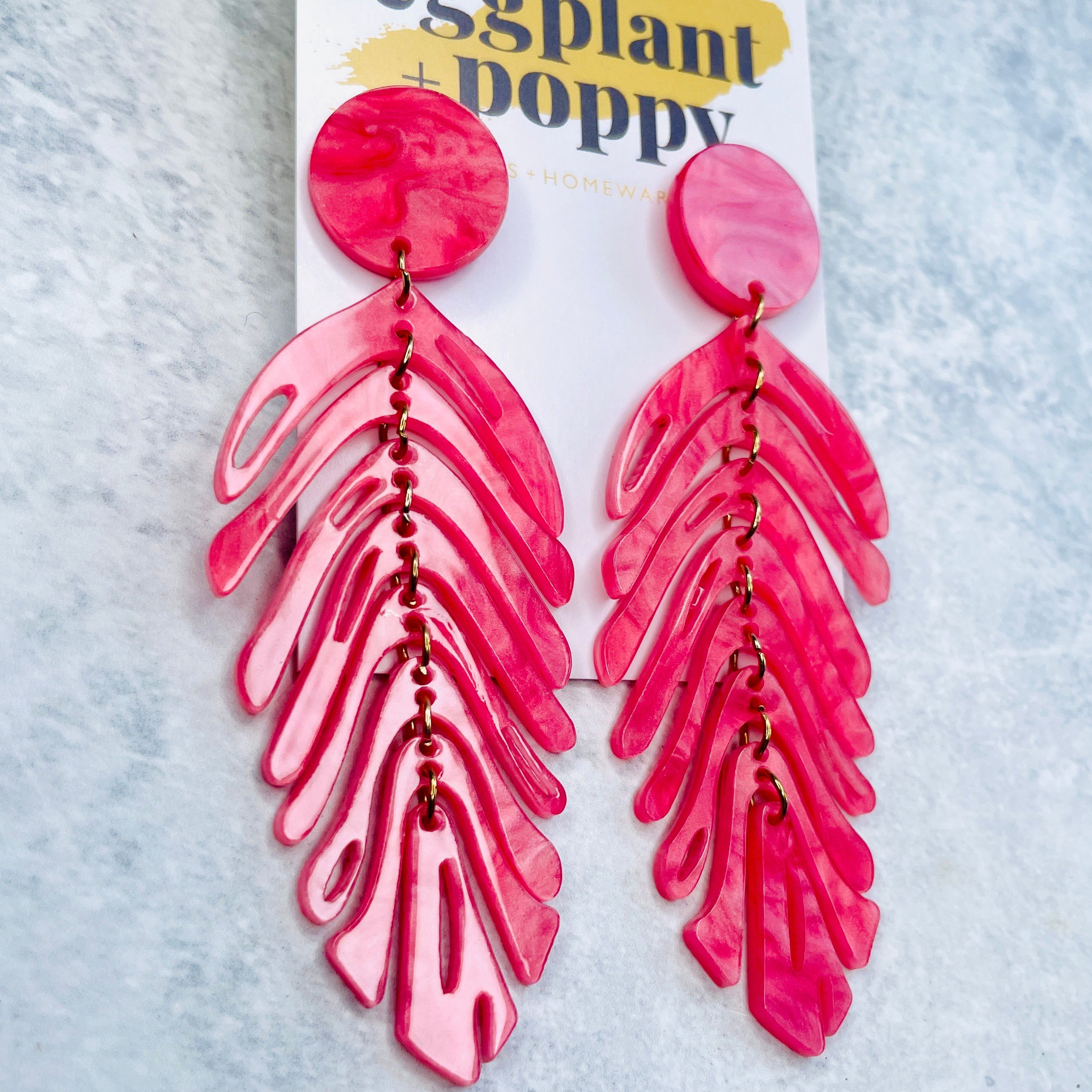 Acrylic Feather Earrings