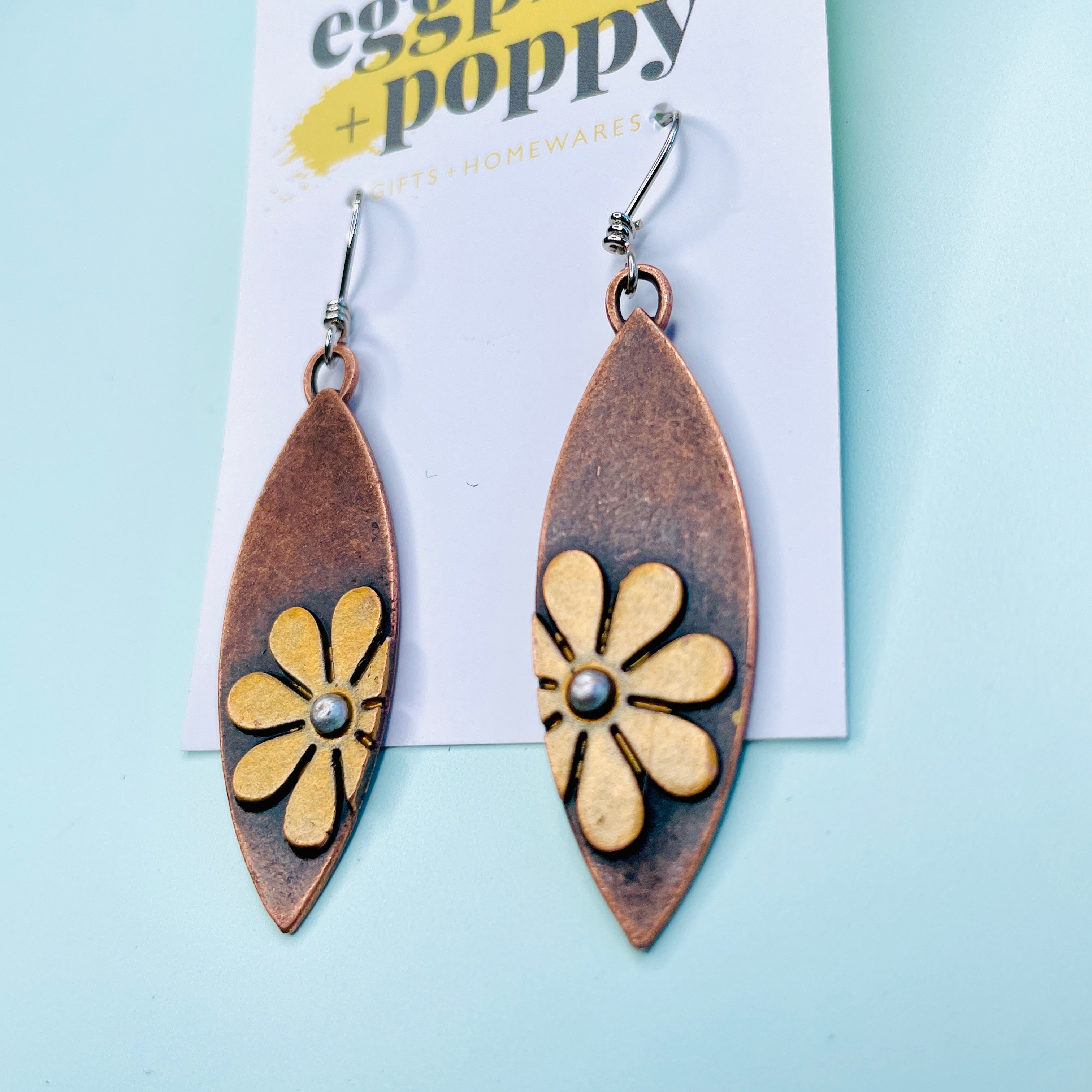 Metal Daisy Earrings