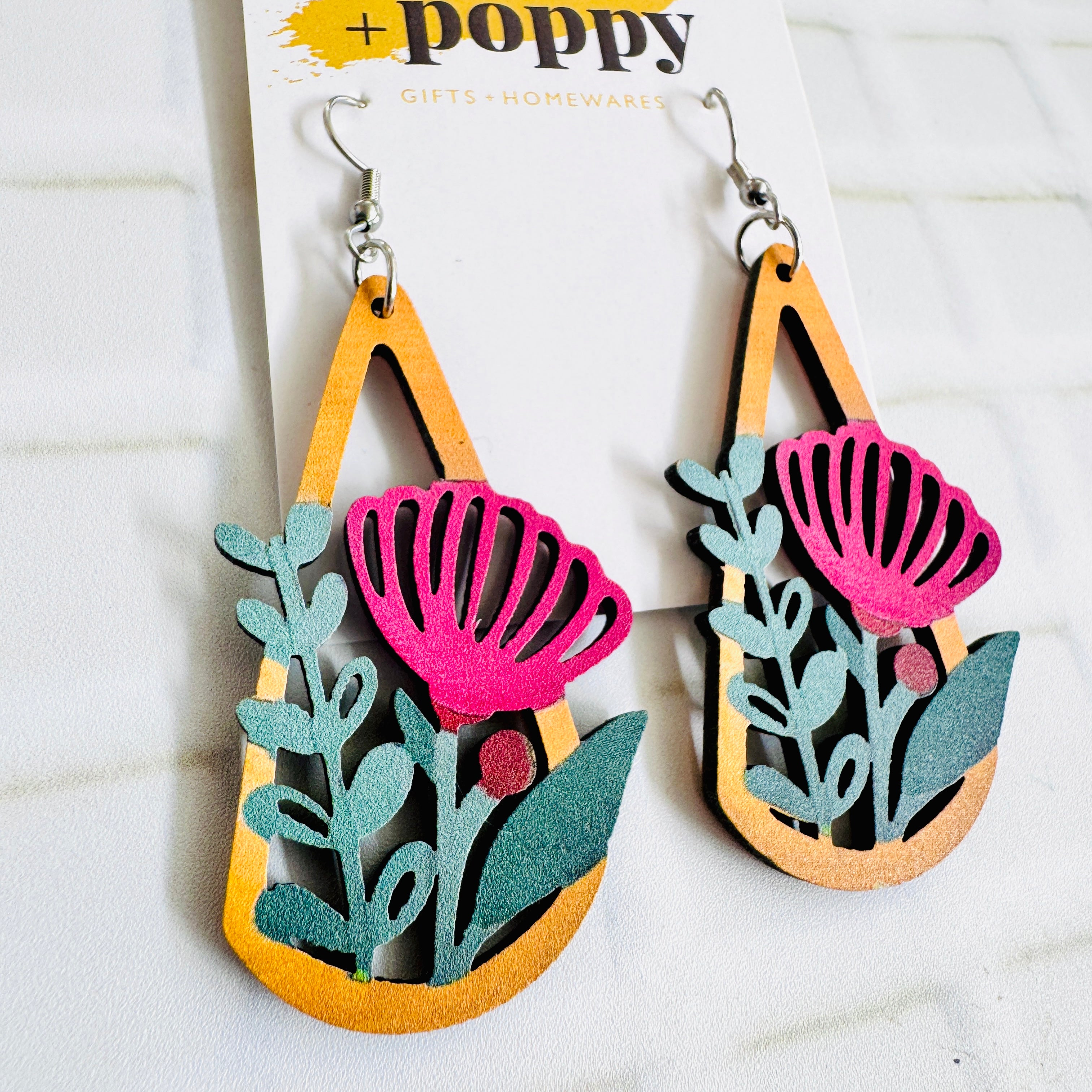 Timber Native Flower Earrings