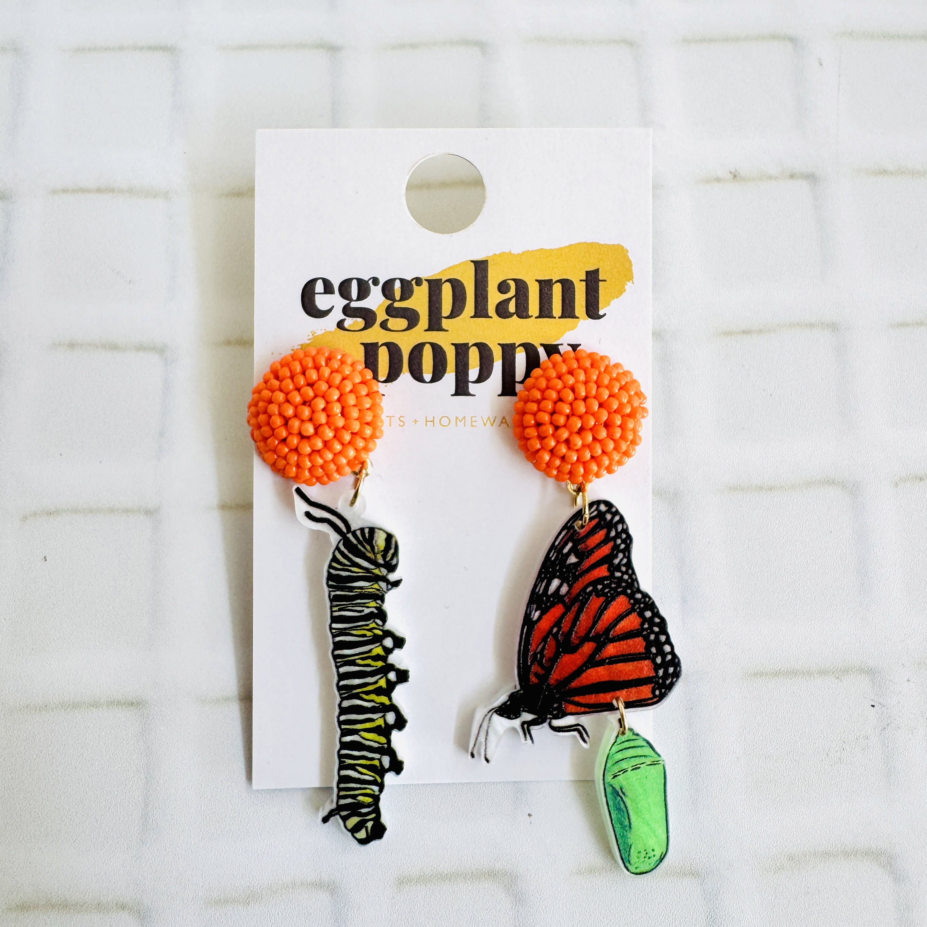 Caterpillar To Butterfly Earrings