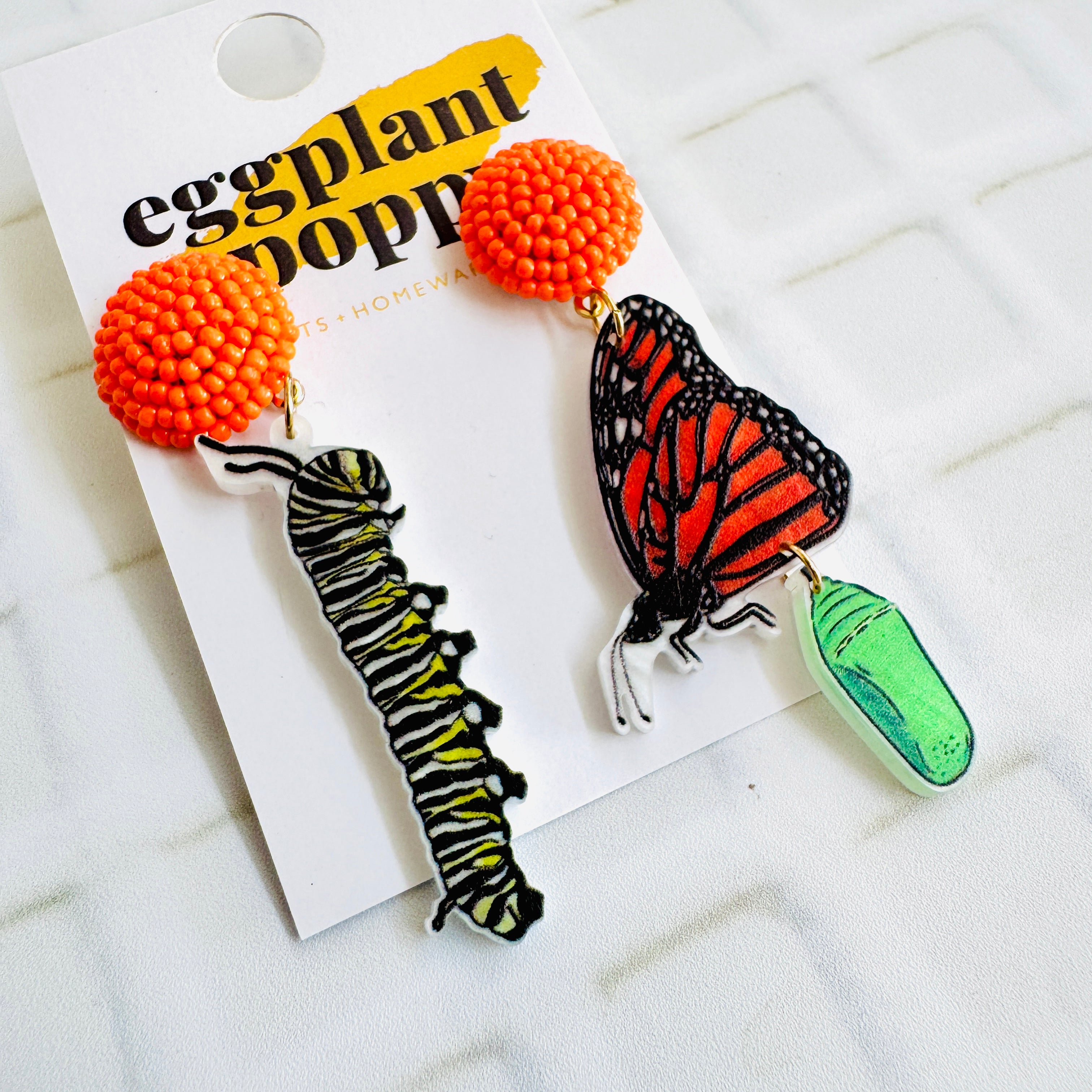 Caterpillar To Butterfly Earrings