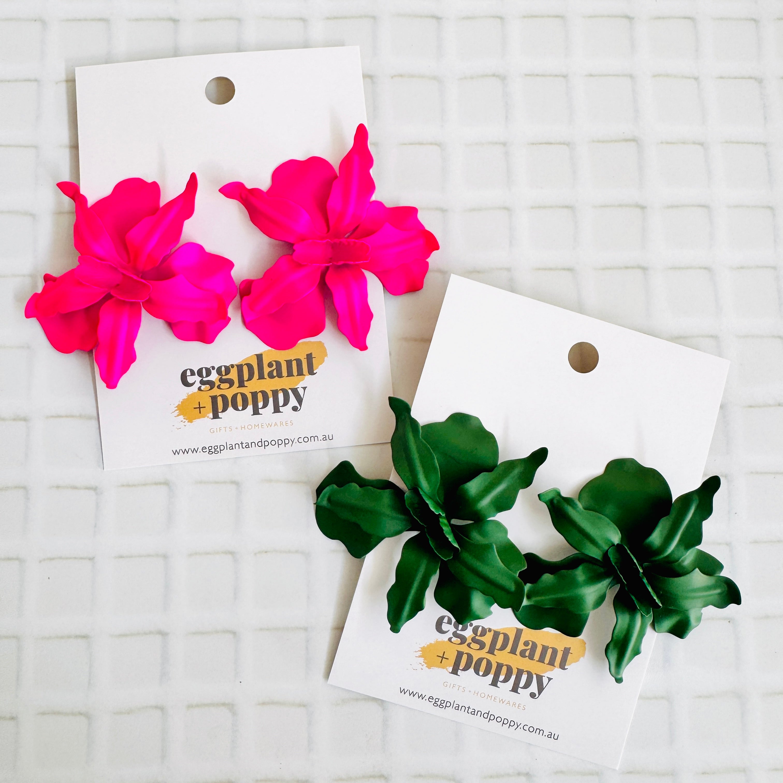 Large Orchid Stud Earrings