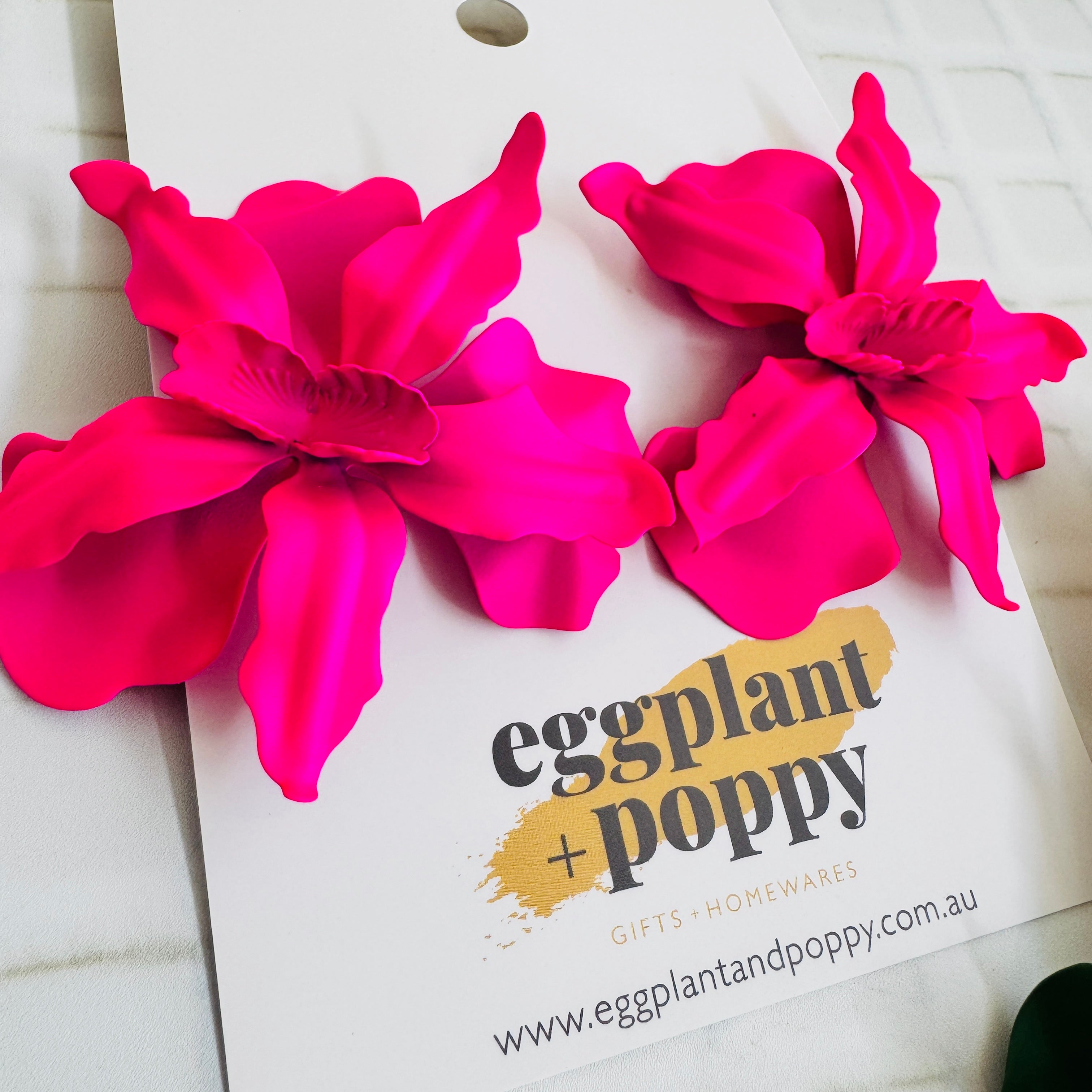 Large Orchid Stud Earrings