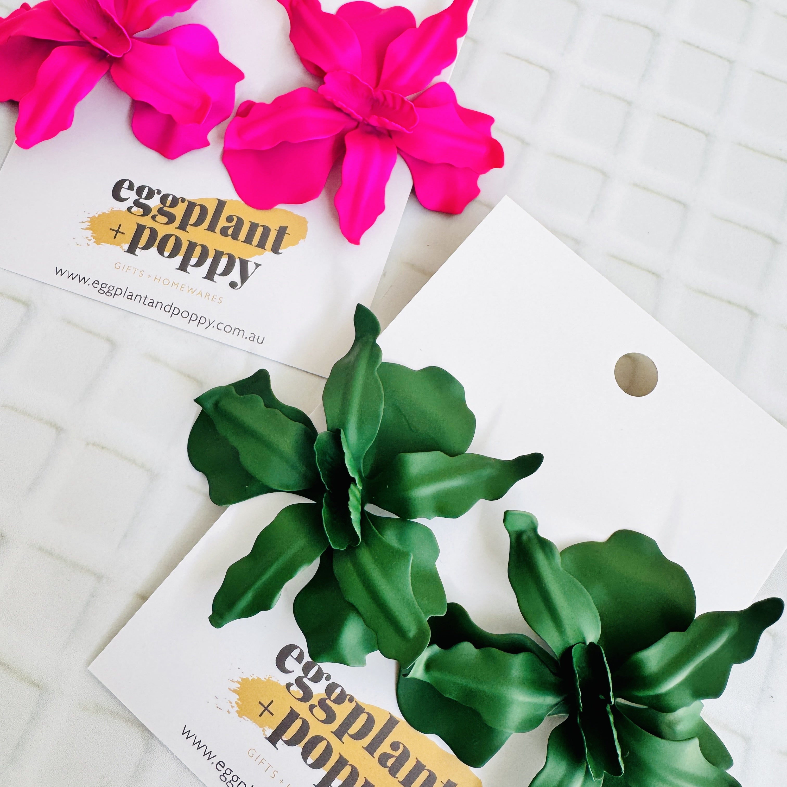 Large Orchid Stud Earrings