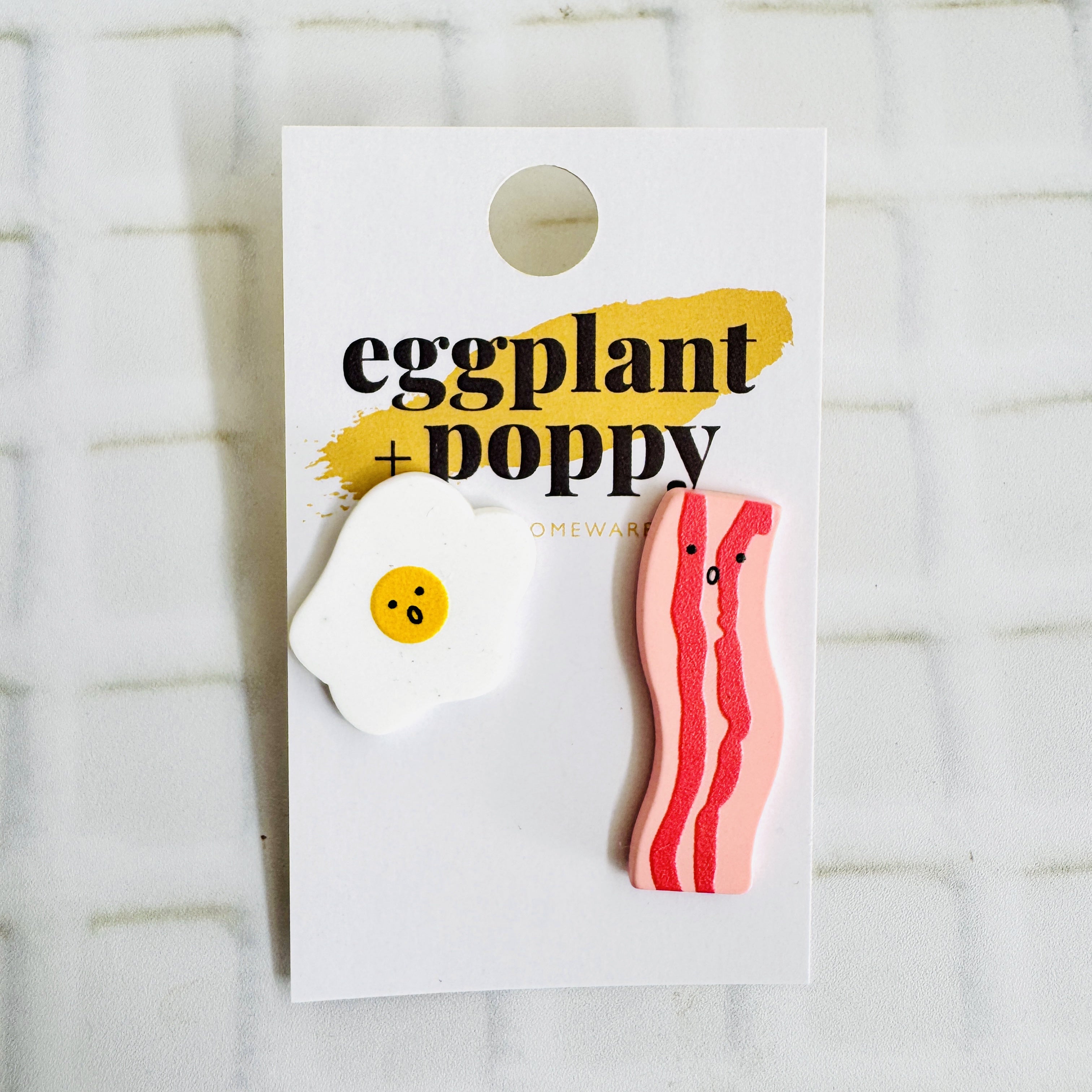Bacon & Egg Stud Earrings