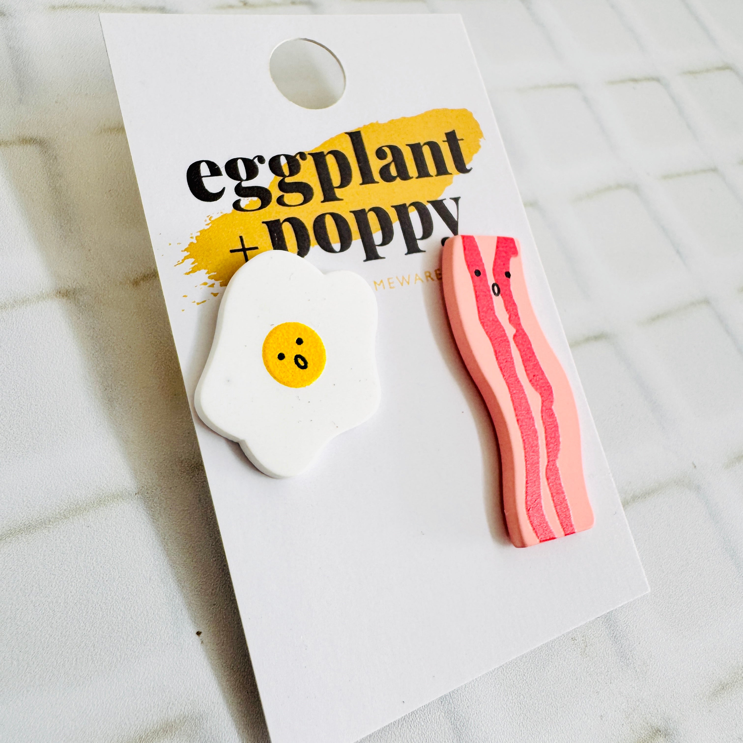 Bacon & Egg Stud Earrings