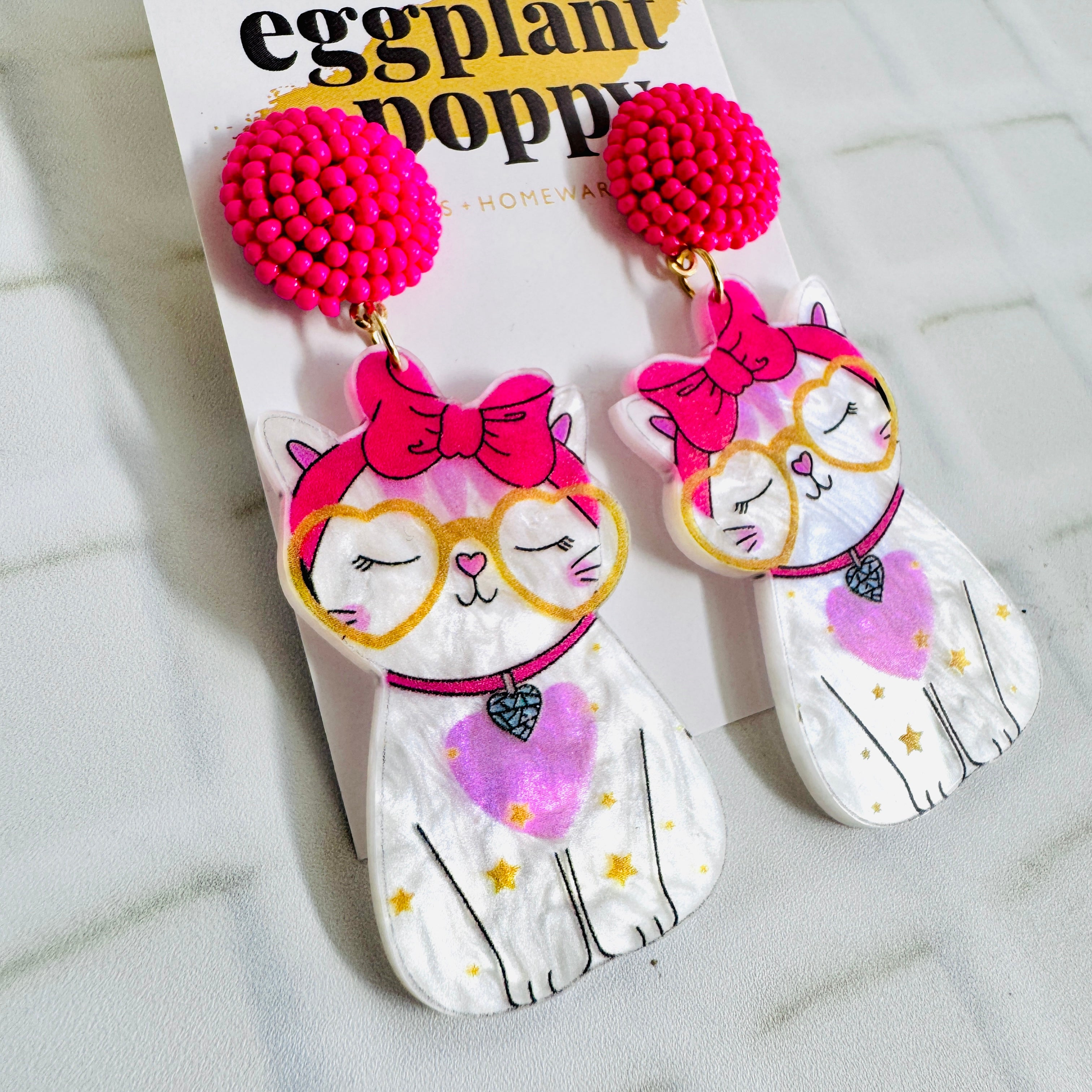 Sweetheart Cat Earrings
