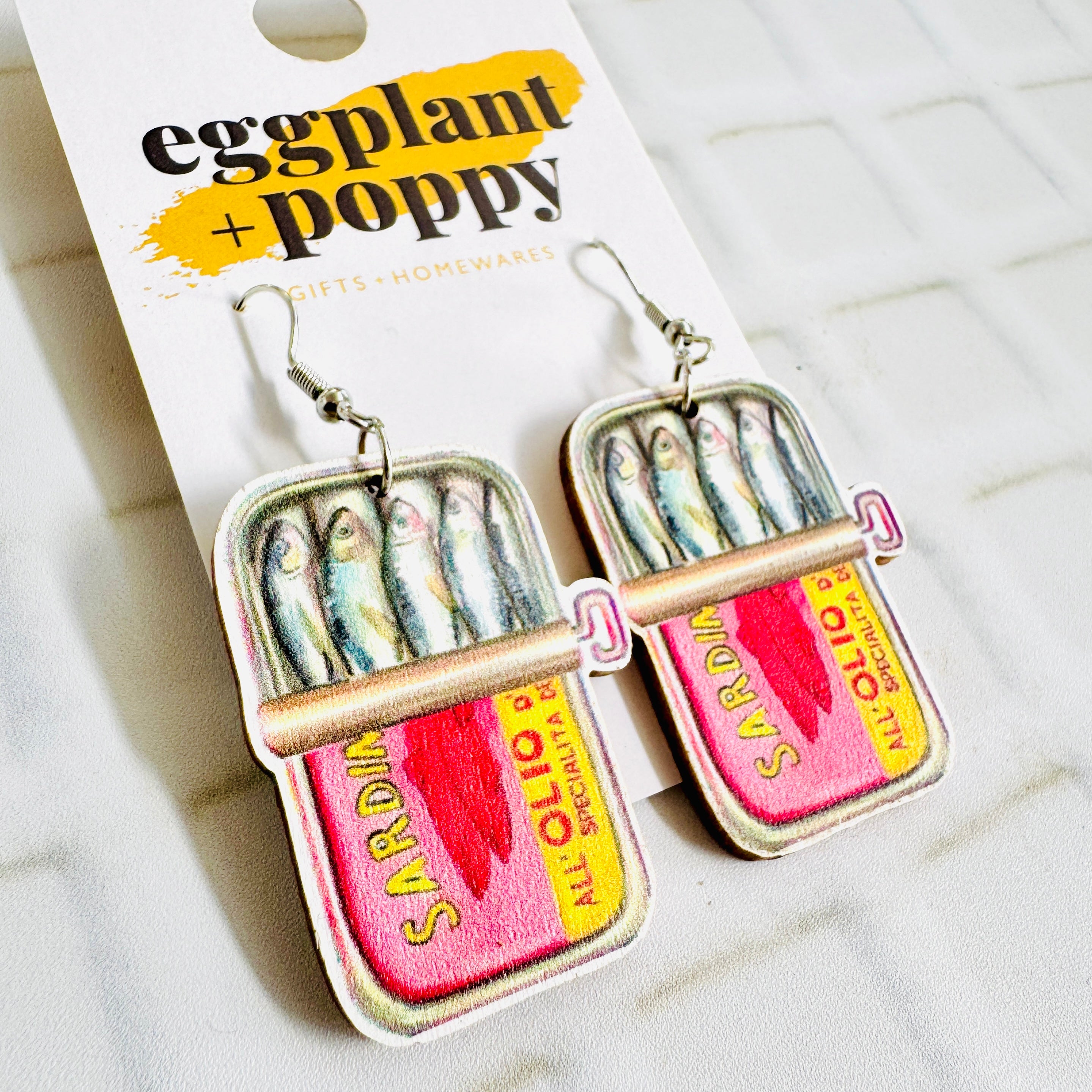 Sardine Tin Earrings