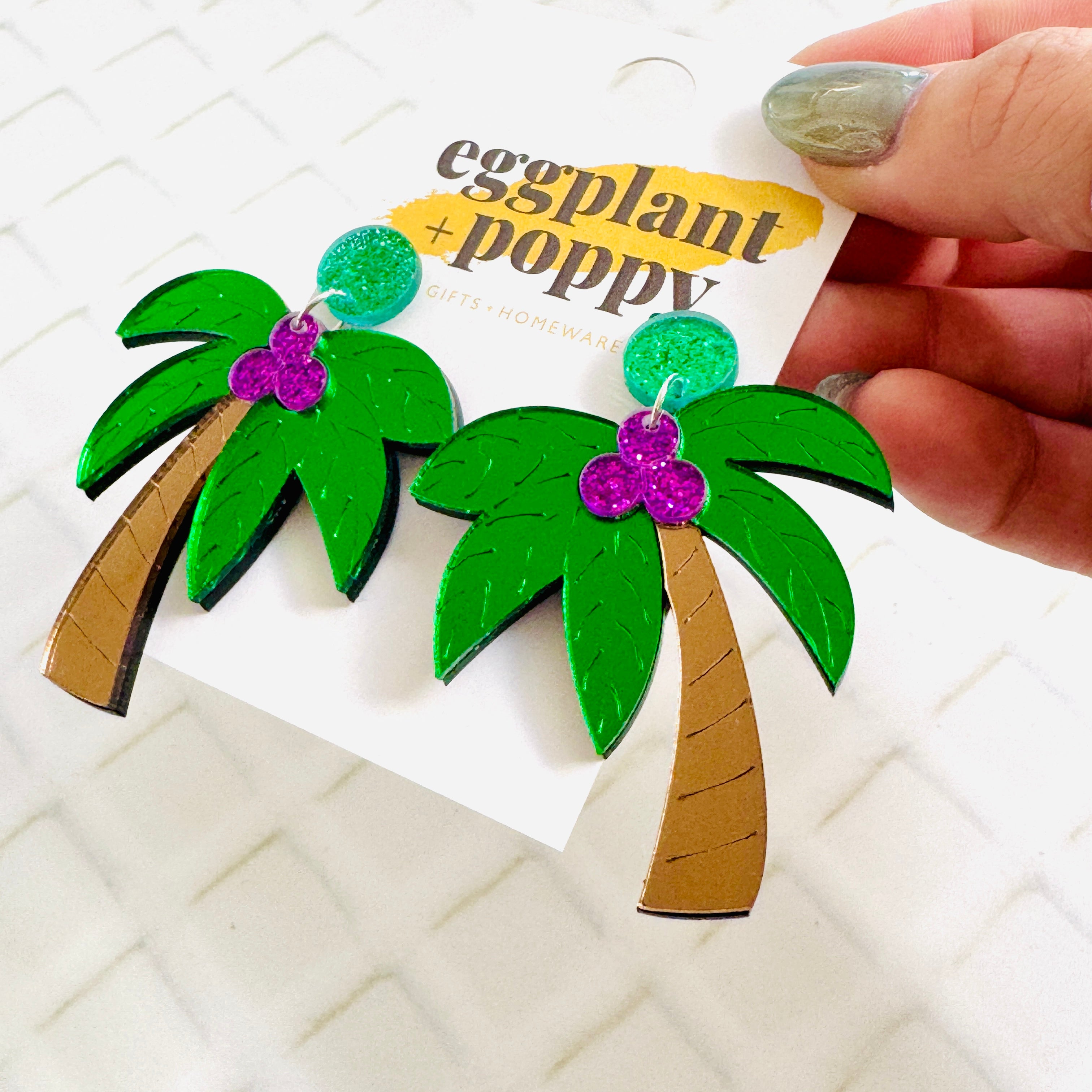 Coconut Palm Tree Earrings