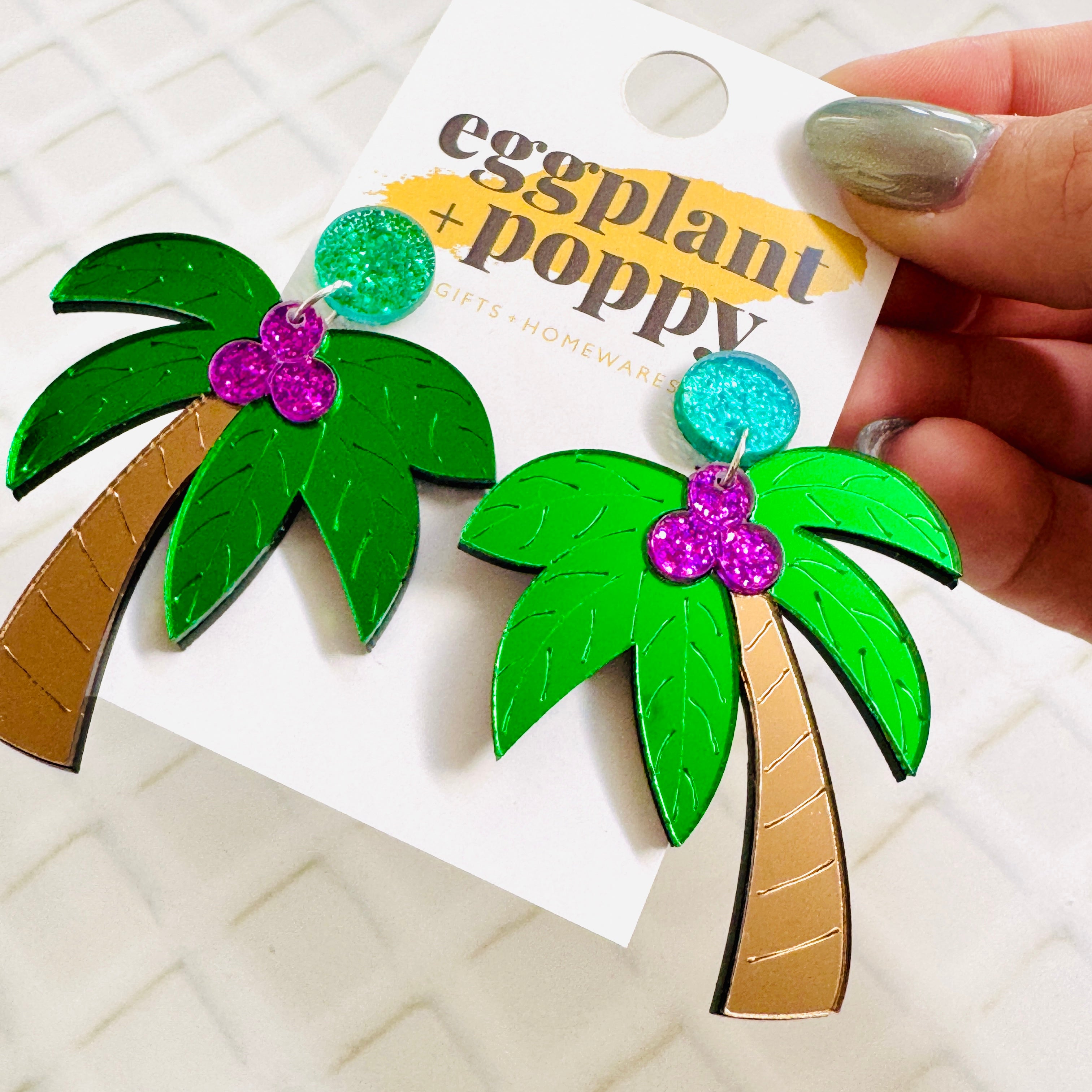 Coconut Palm Tree Earrings