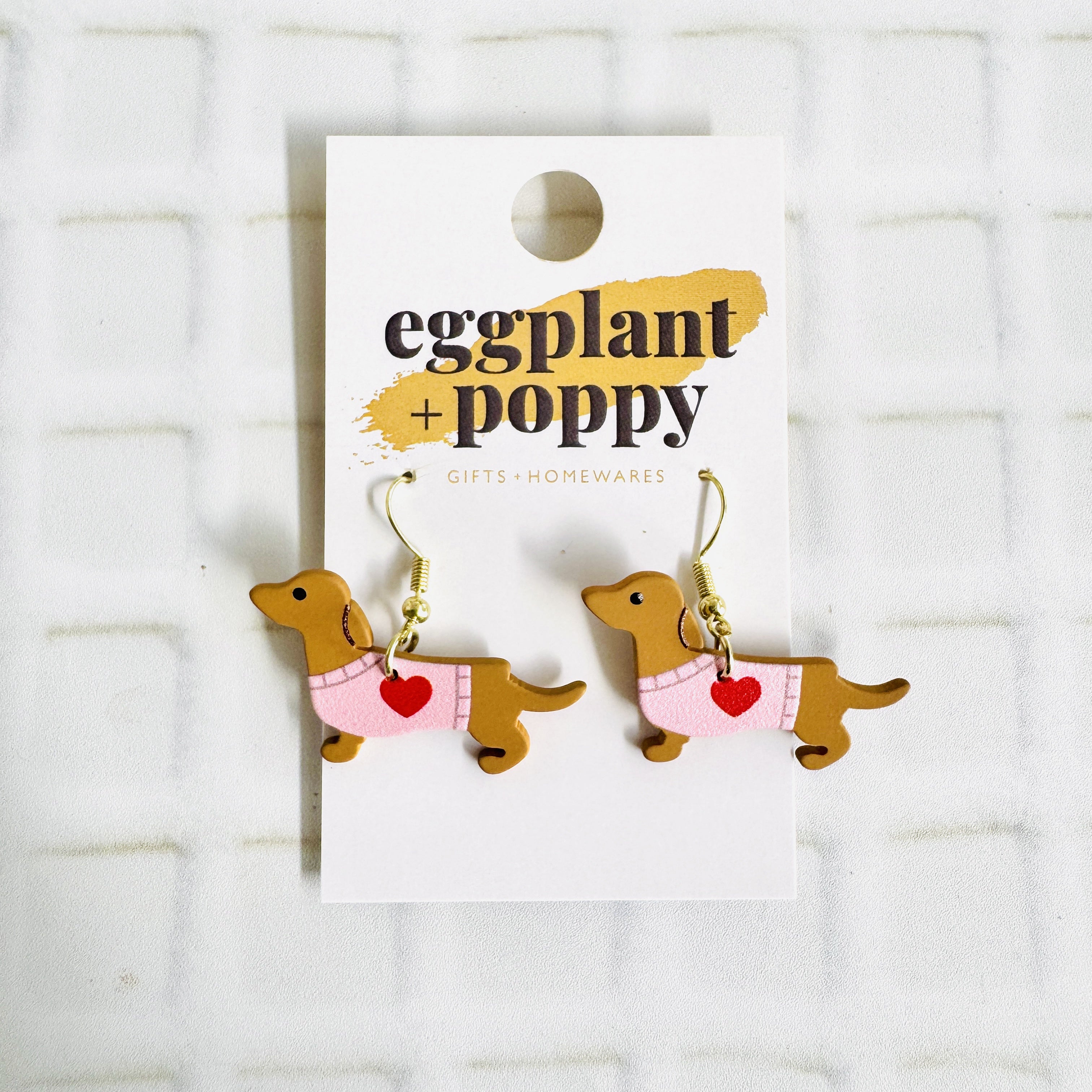Dachshund Love Earrings