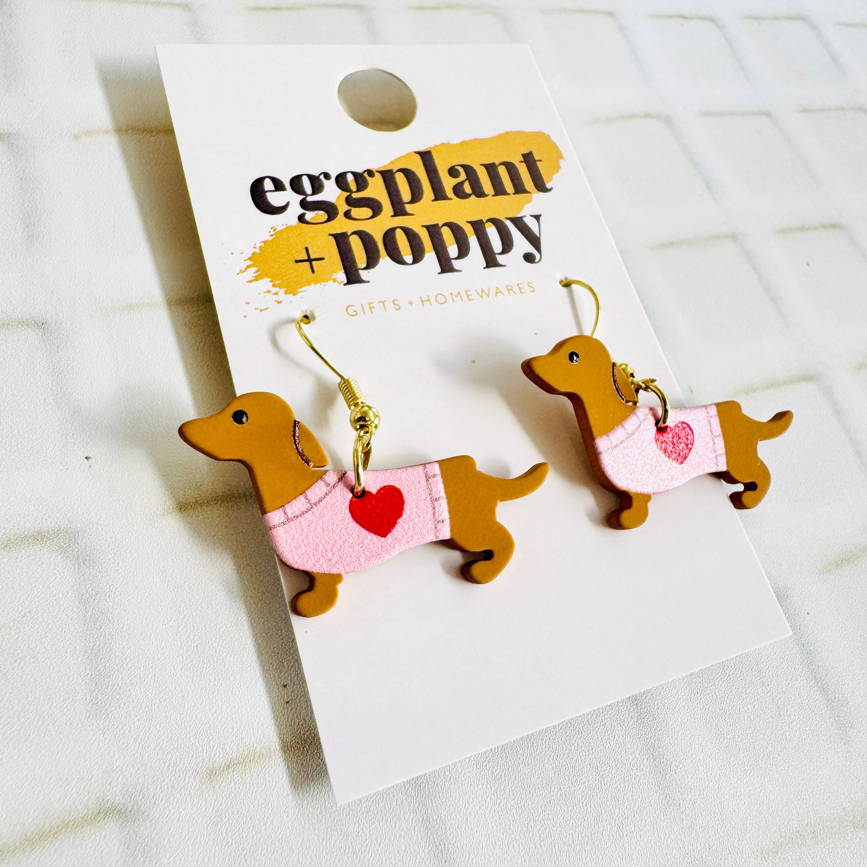 Dachshund Love Earrings