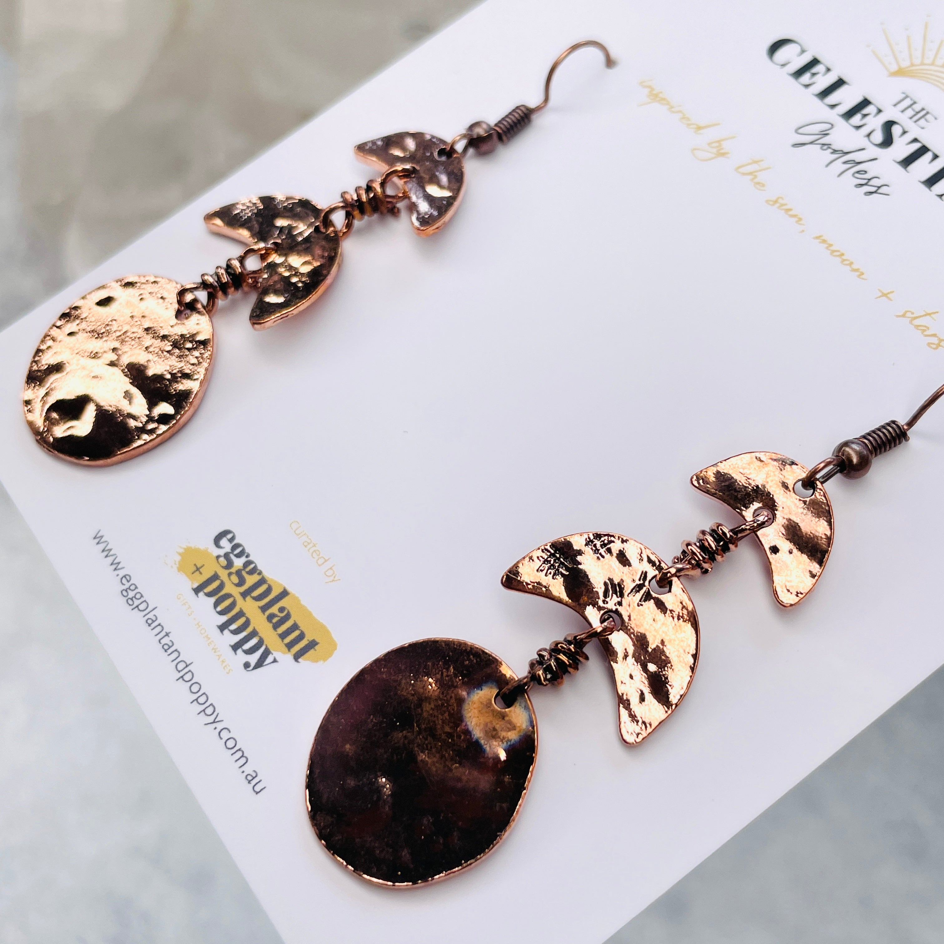 Copper Moon Earrings