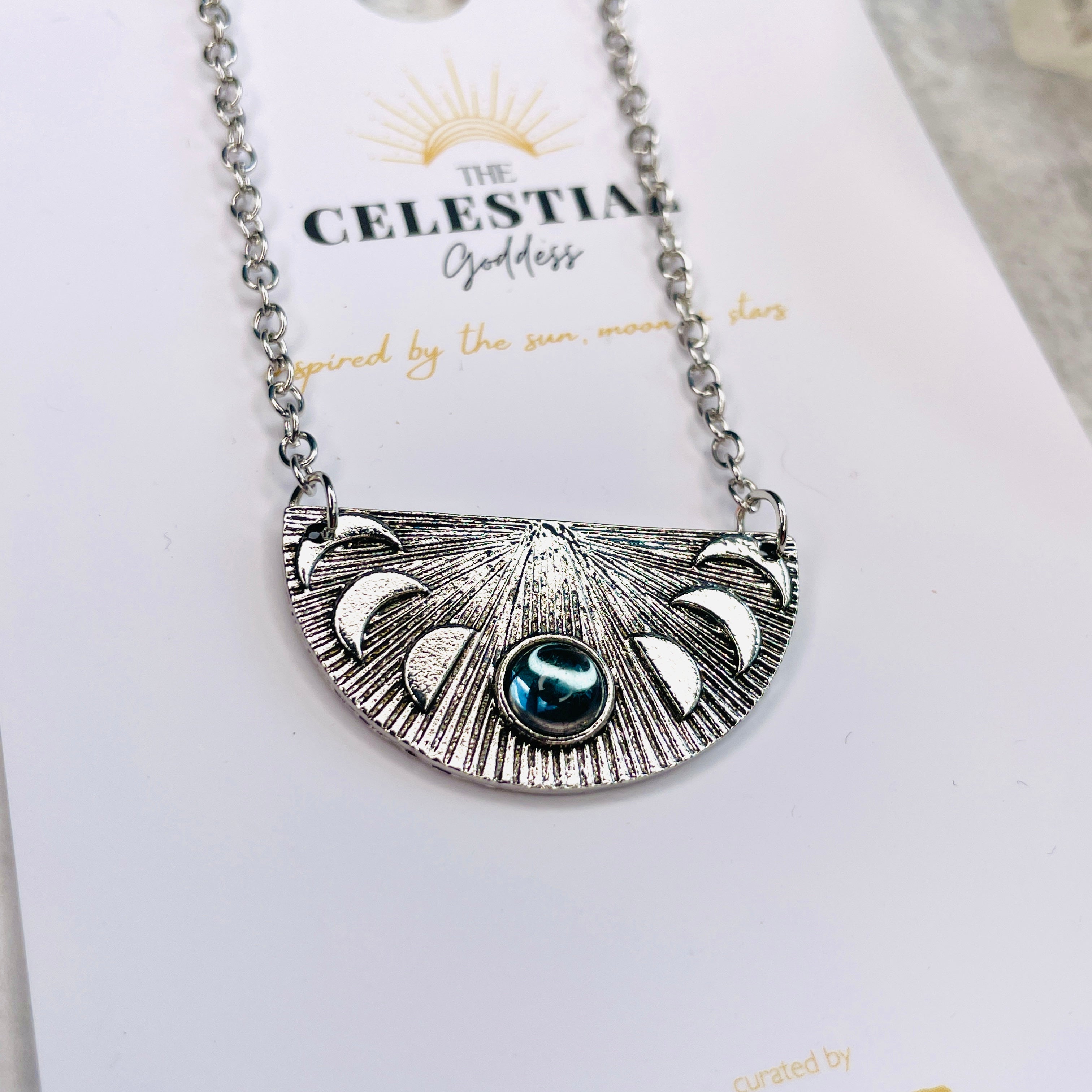Moon Phase Plate Necklace