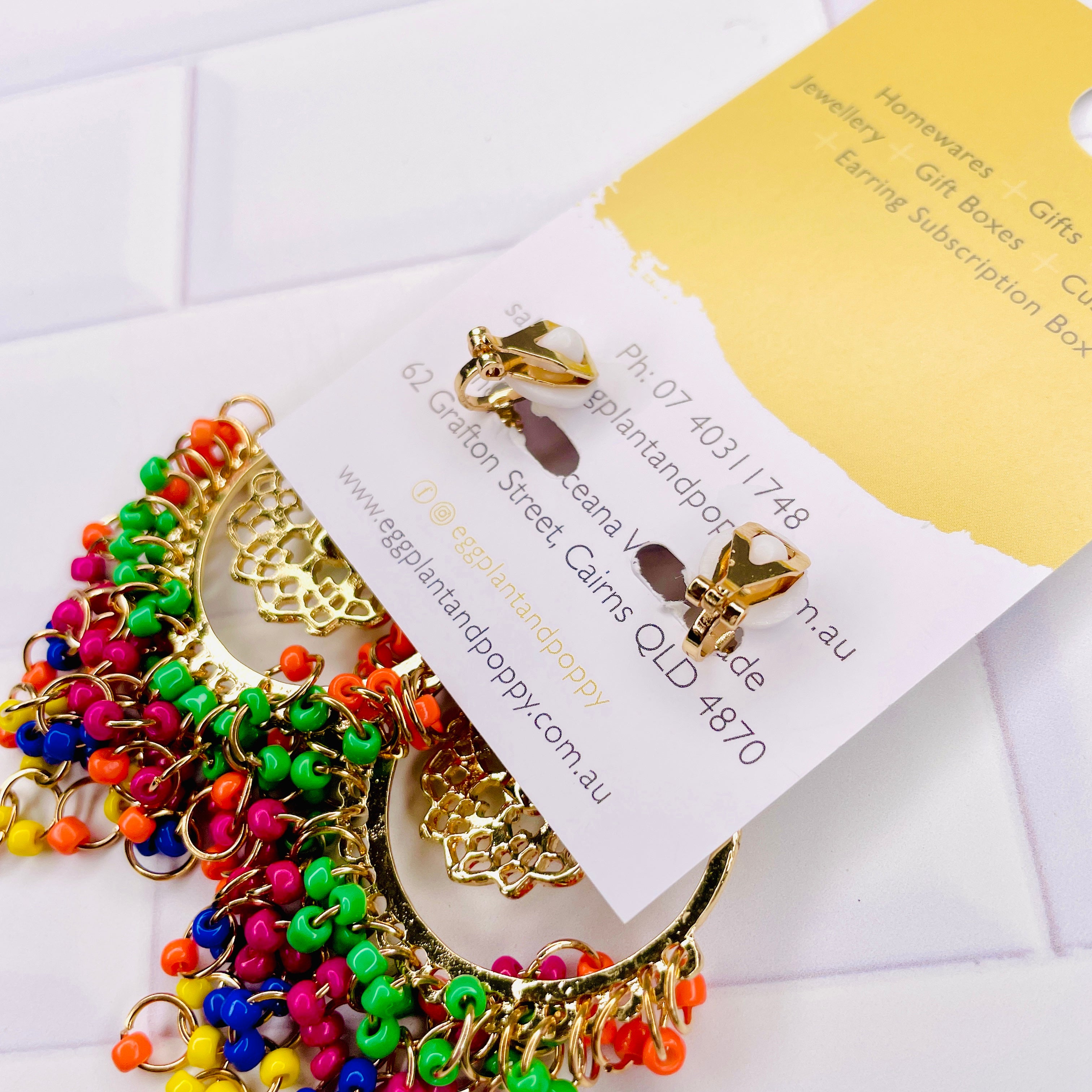 Clip On Earrings - Colourful Chandelier