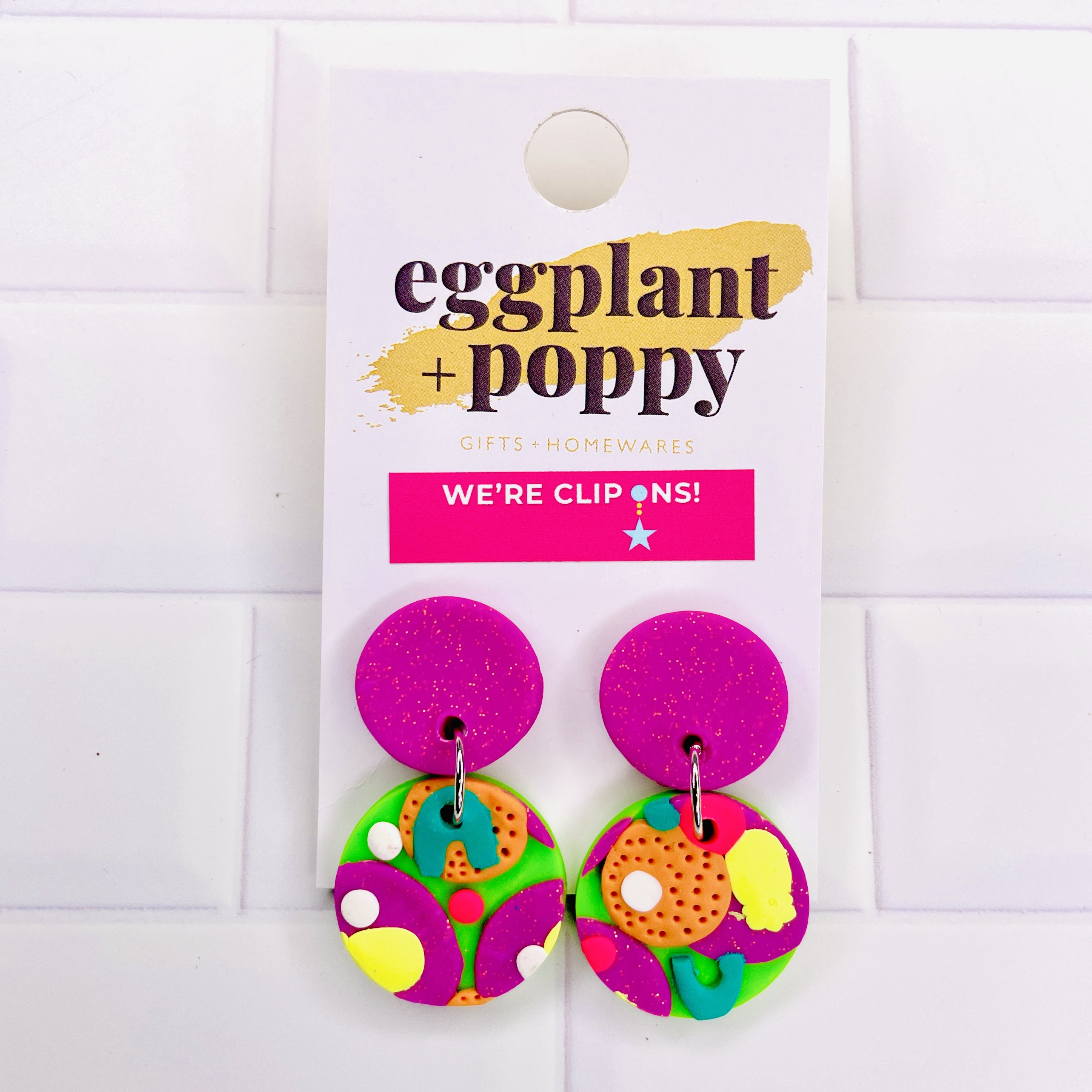 Clip On Earrings - Neon Funk