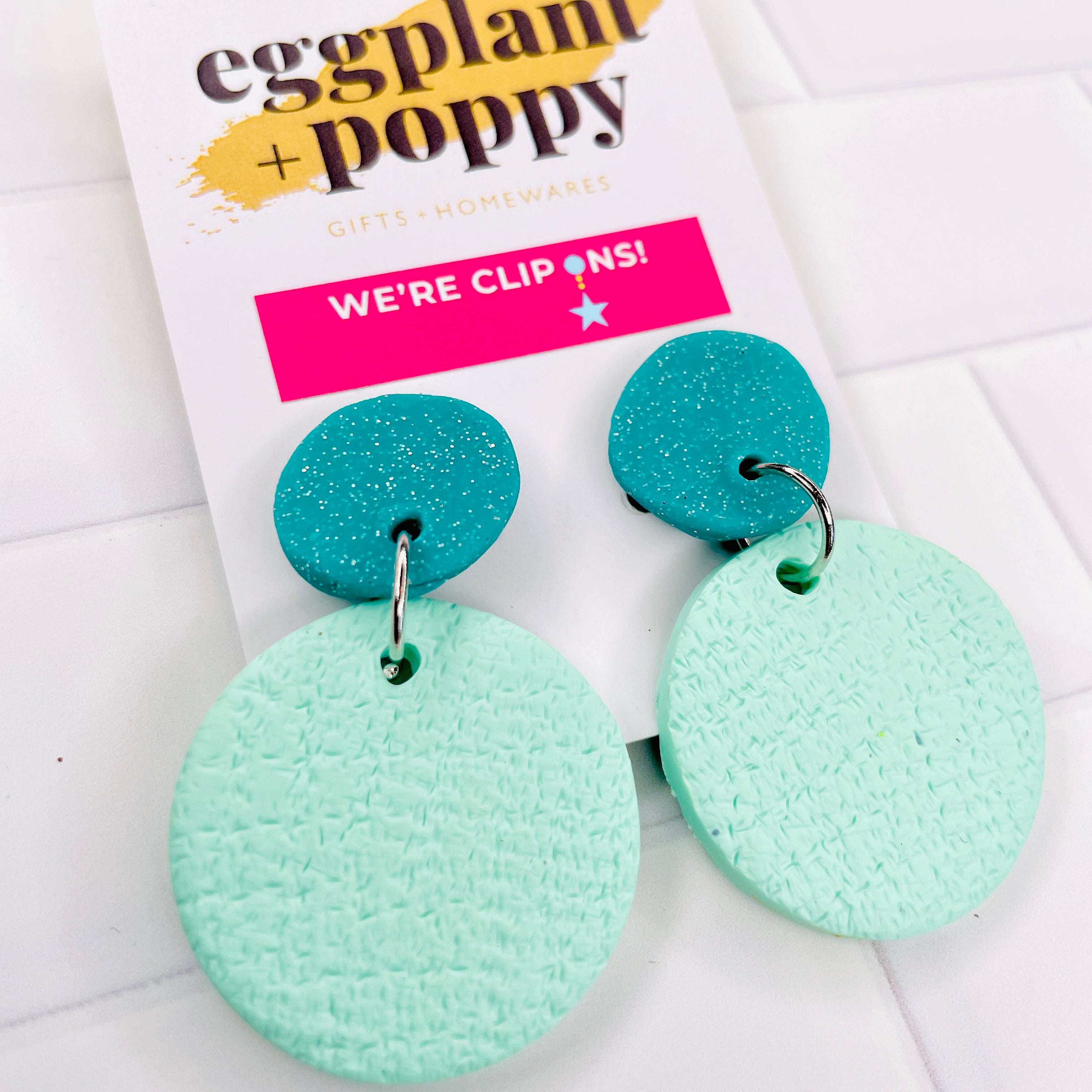 Clip On Earrings - Teal Temptations