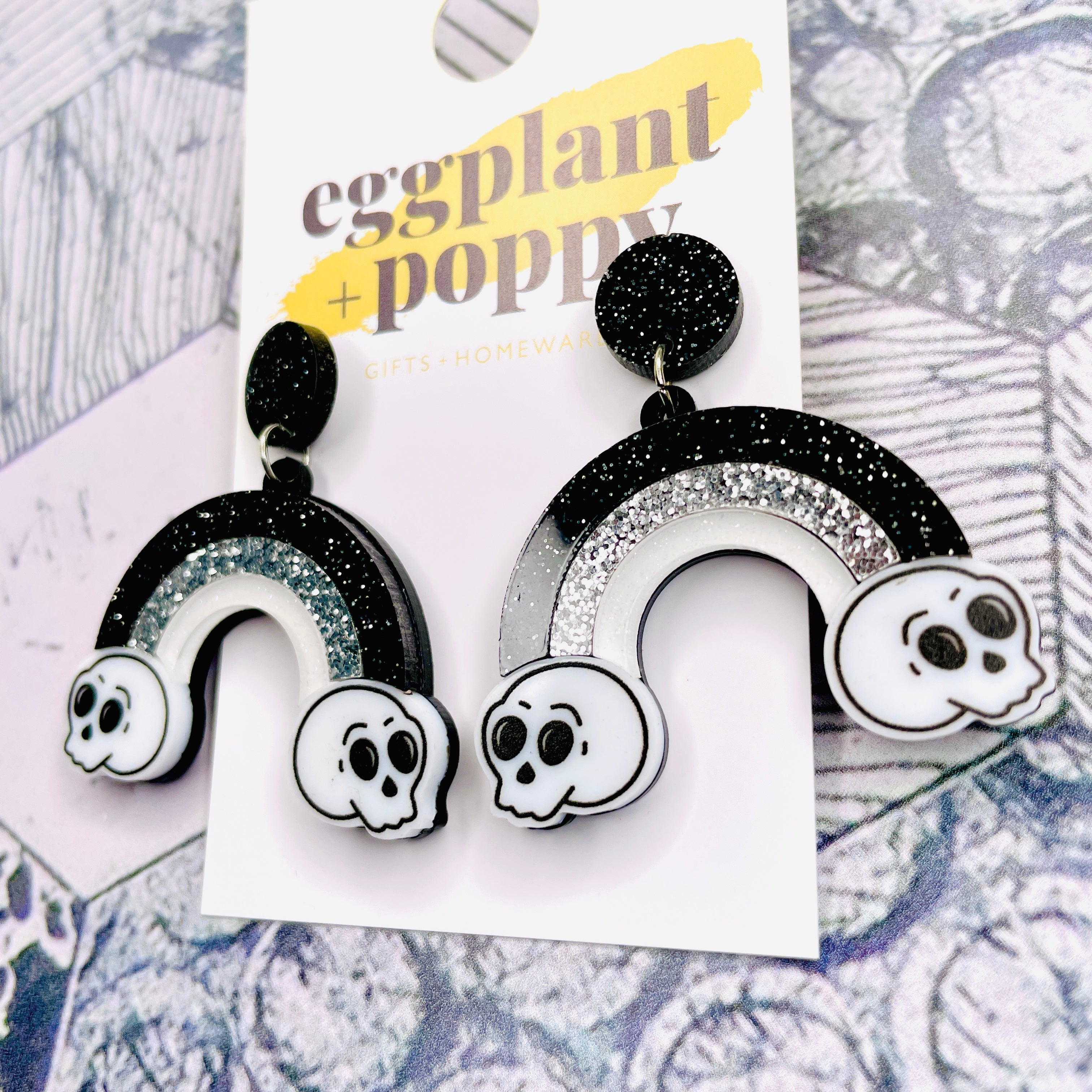 Rainbow Skull Earrings