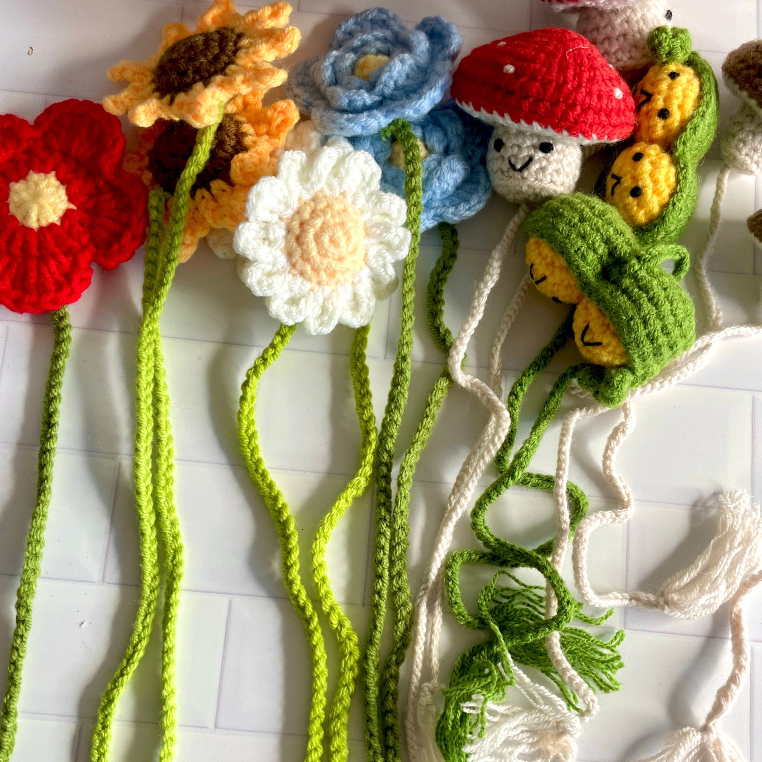Crochet Bookmark - Forget Me Not