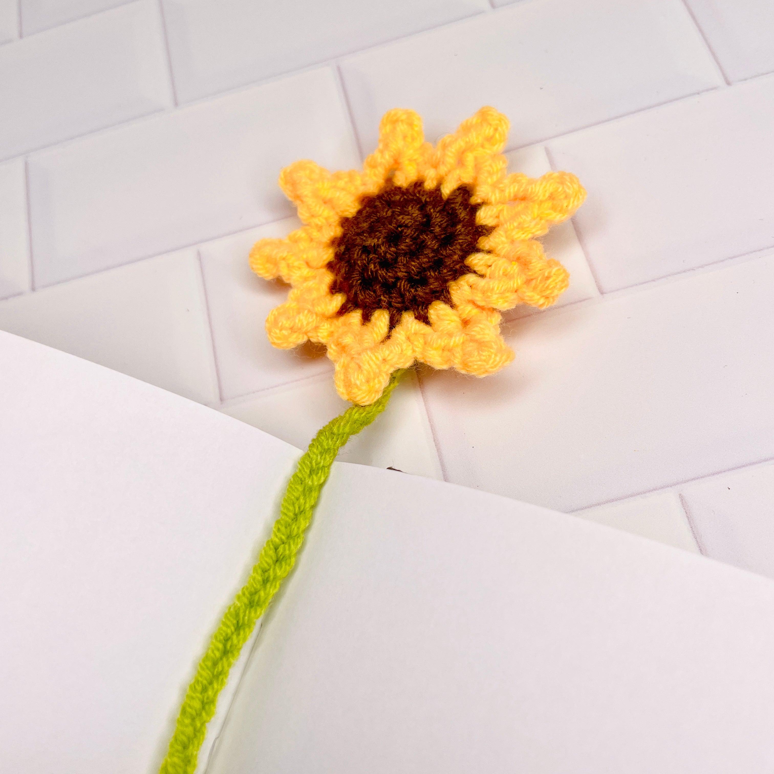 Crochet Bookmark - Sunflower